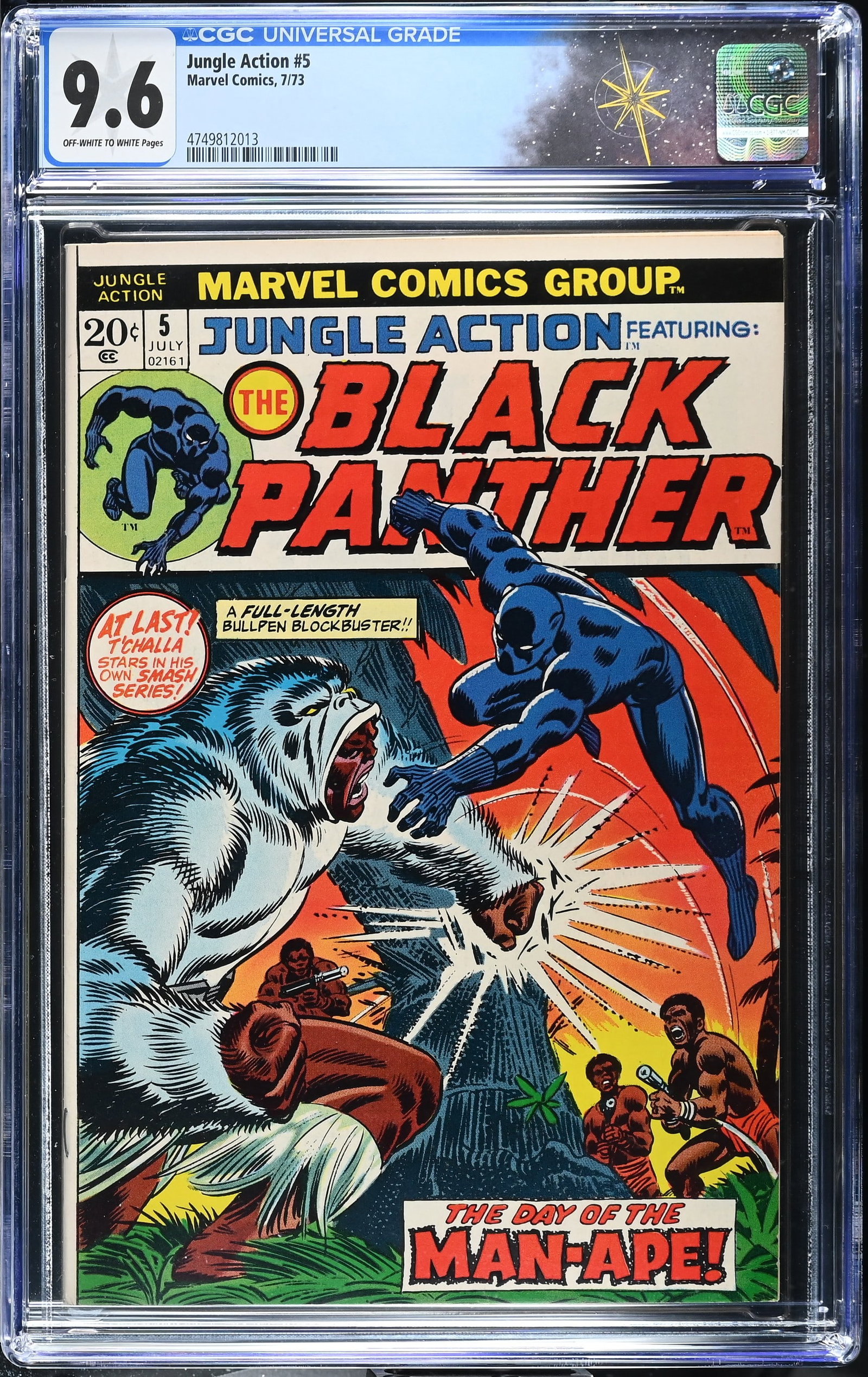 Jungle Action #5 CGC 9.6 1st Time Black Panther Appears in Title (Marvel Comics, 1973) Off-White to (1 of 2)