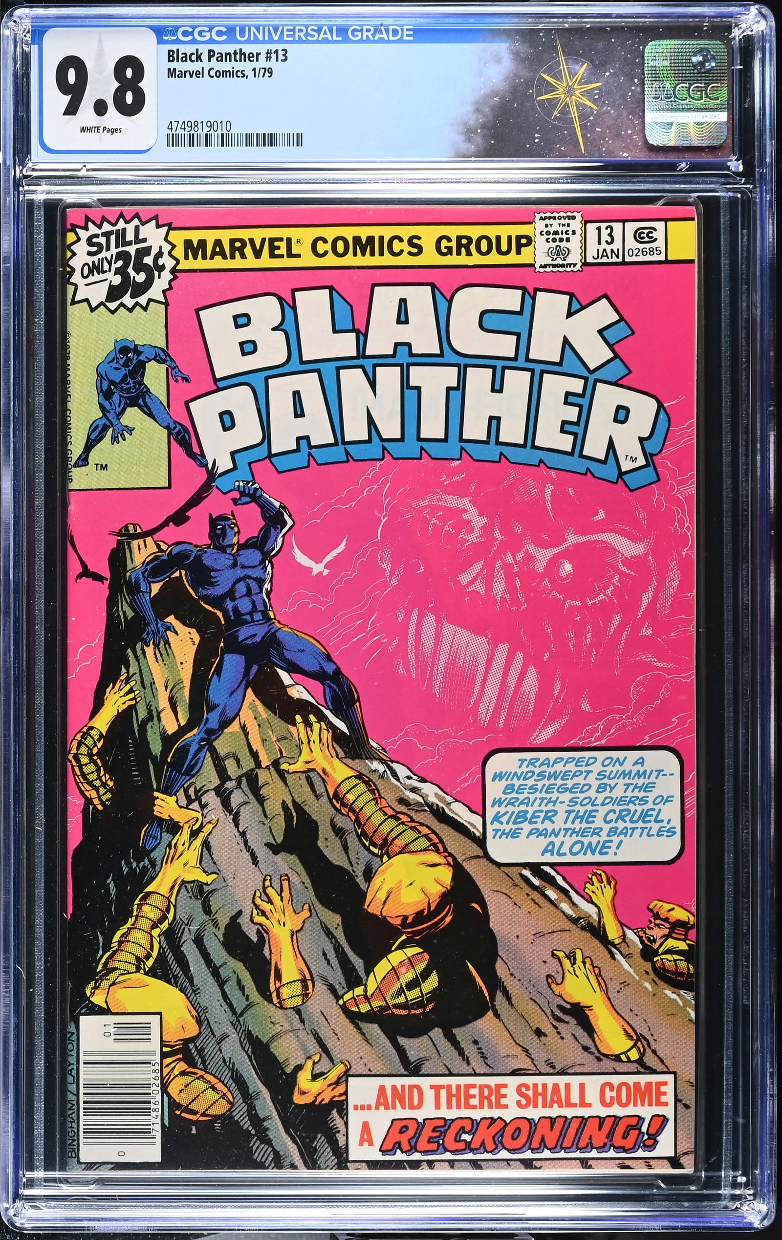 Black Panther #13 CGC 9.8 Highest Grade on the Census (Marvel Comics, 1979) White Pages (1 of 2)