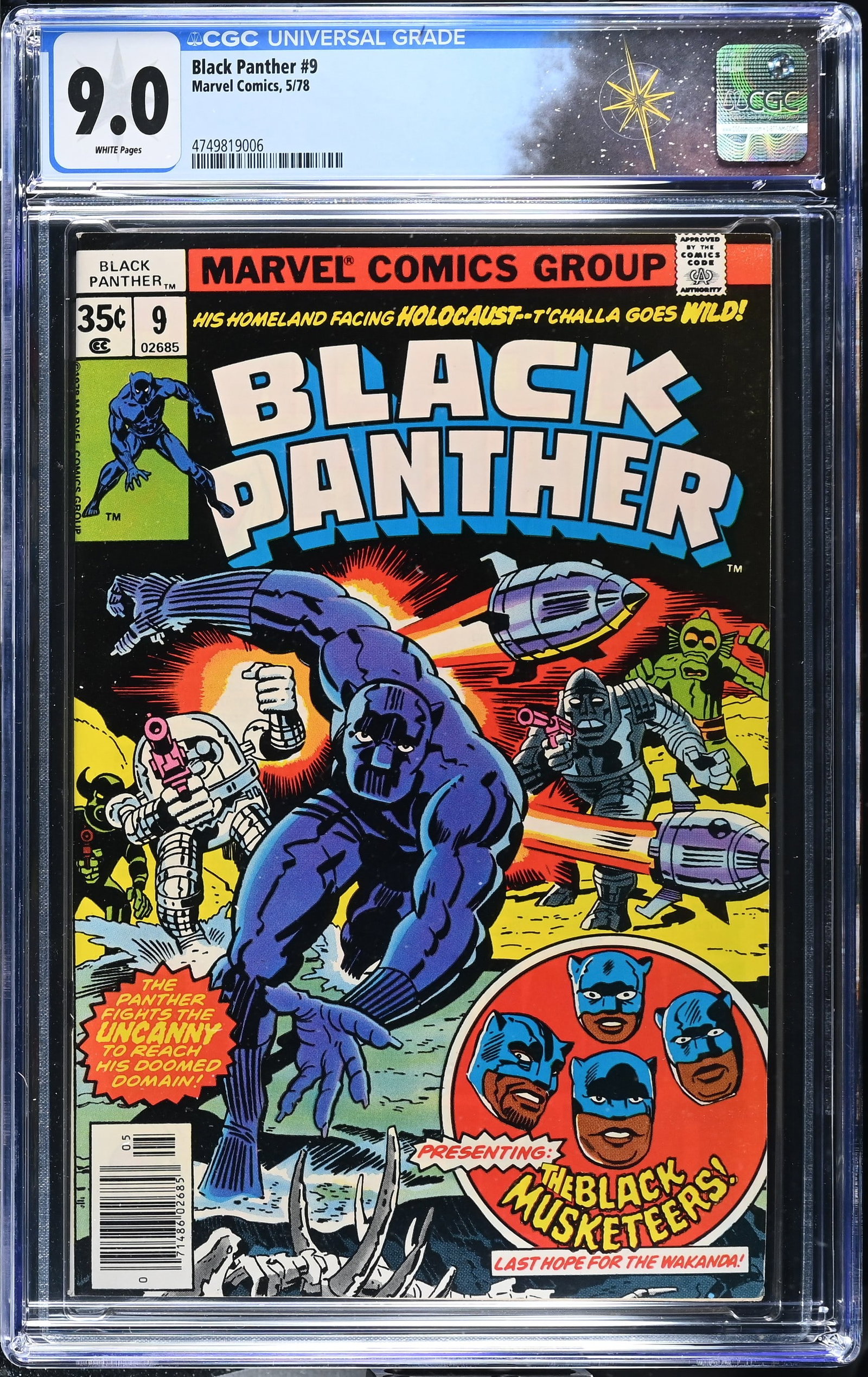 Black Panther #9 CGC 9.0 "Black Musketeers" (Marvel Comics, 1978) White Pages (1 of 2)