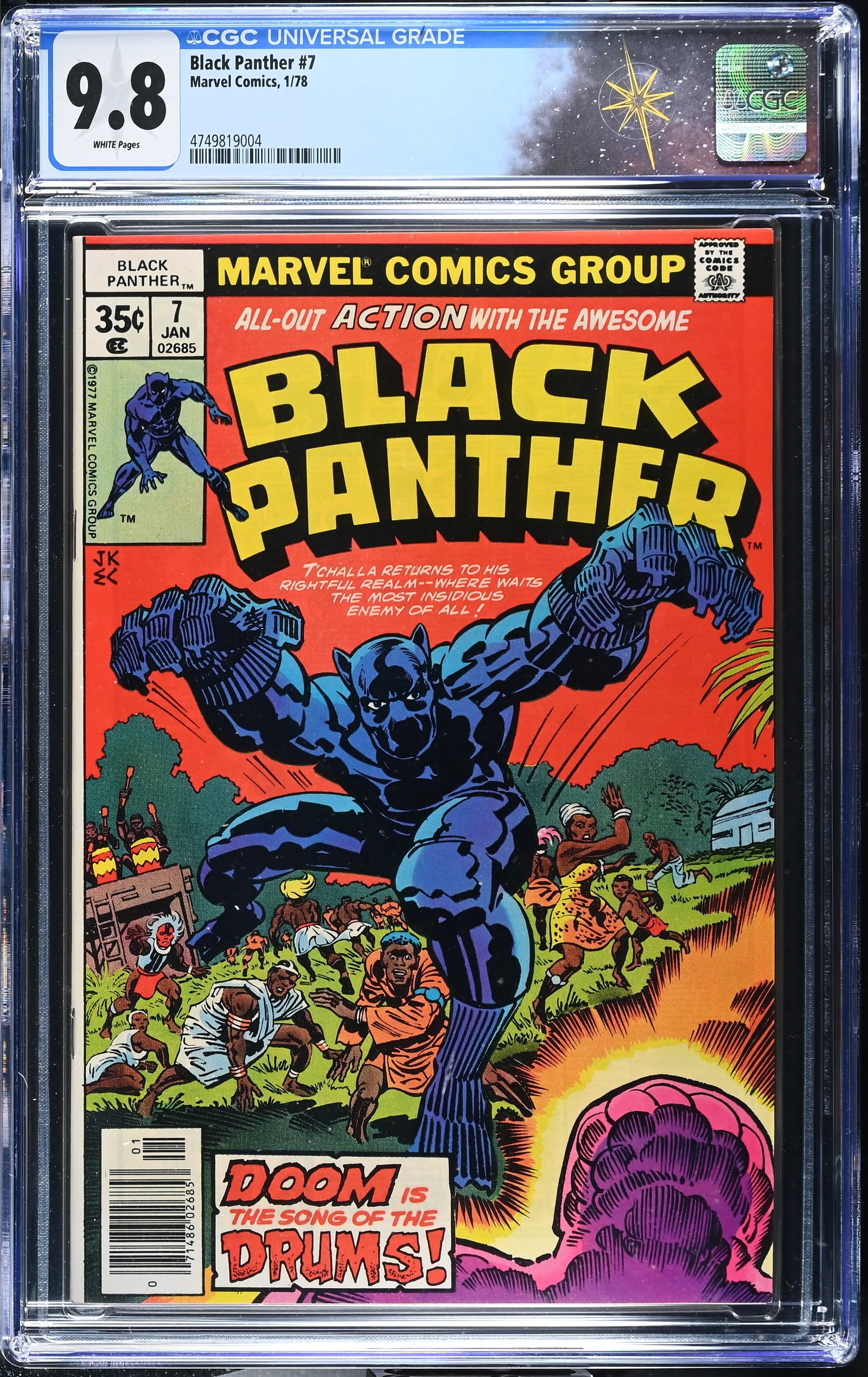 Black Panther #7 CGC 9.8 Highest Grade on the Census 1st Appearance of Olumo Bashenga (Marvel (1 of 2)