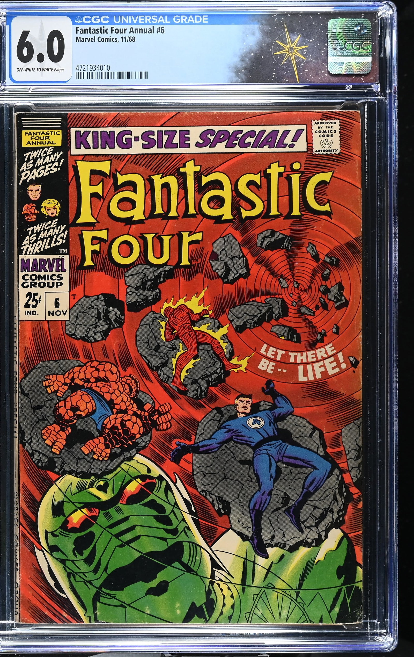 Fantastic Four Annual #6 CGC 6.0 1st Appearance of Annihilus (Marvel Comics, 1968) Off-White to (1 of 2)