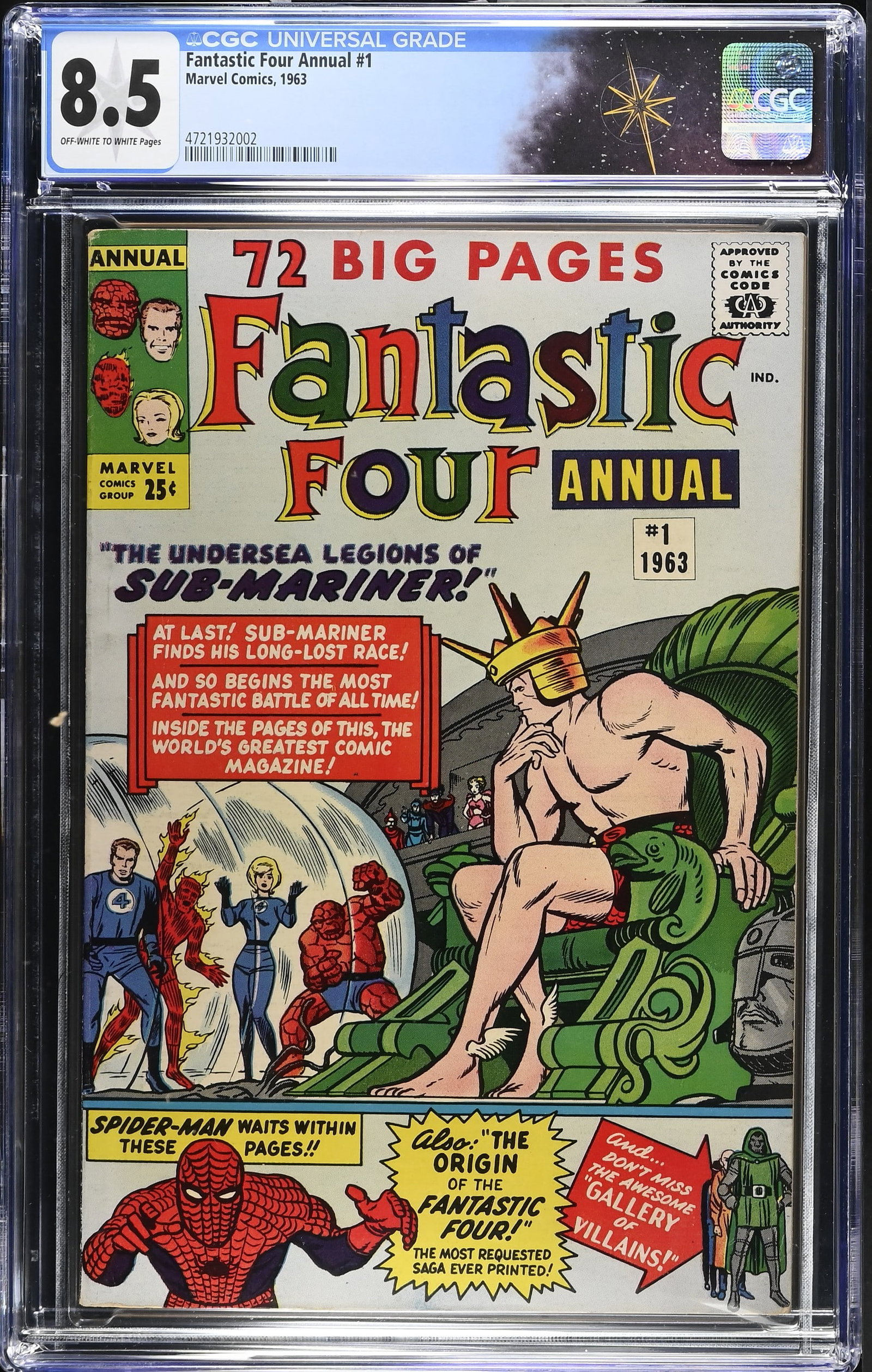 Fantastic Four Annual #1 CGC 8.5 1st Appearance of Lady Dorma and Krang (Marvel Comics, 1963) (1 of 2)