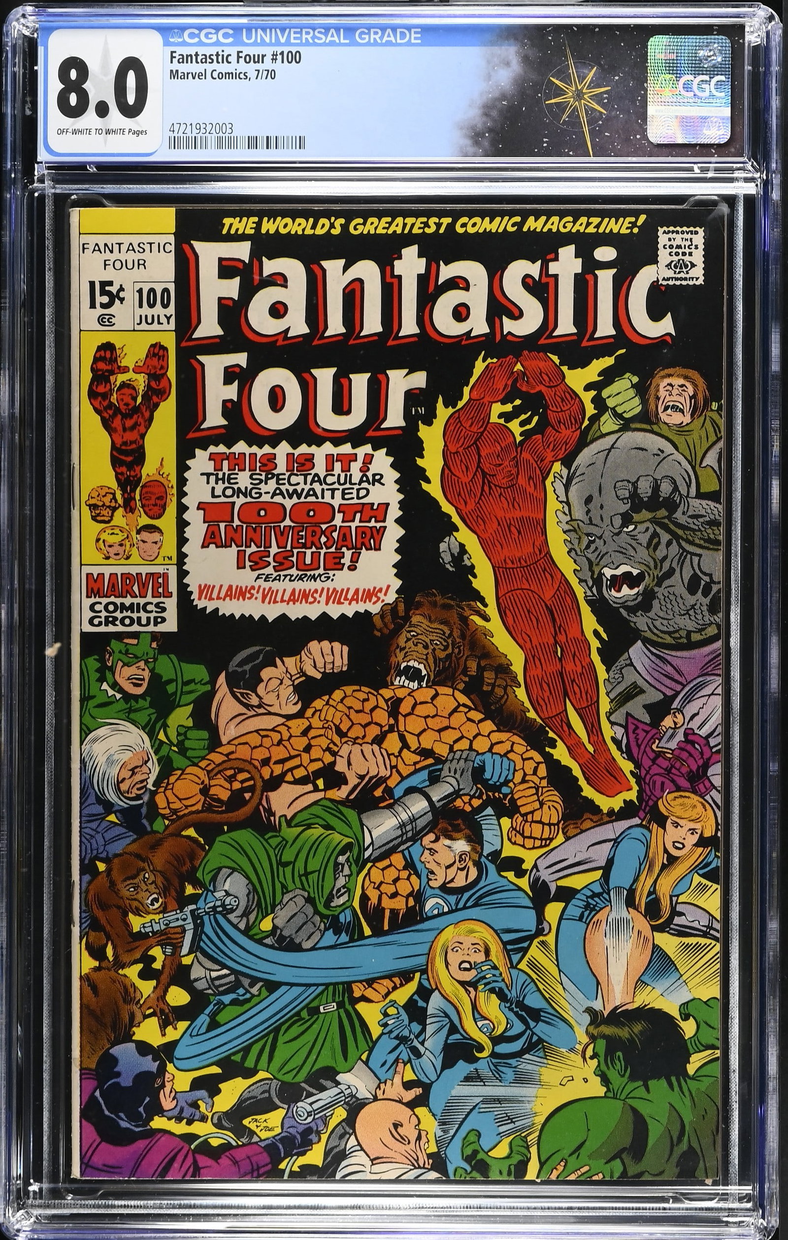 Fantastic Four #100 CGC 8.0 100th Anniversary Issue "The Long Journey Home!" (Marvel Comics, 1970) (1 of 2)