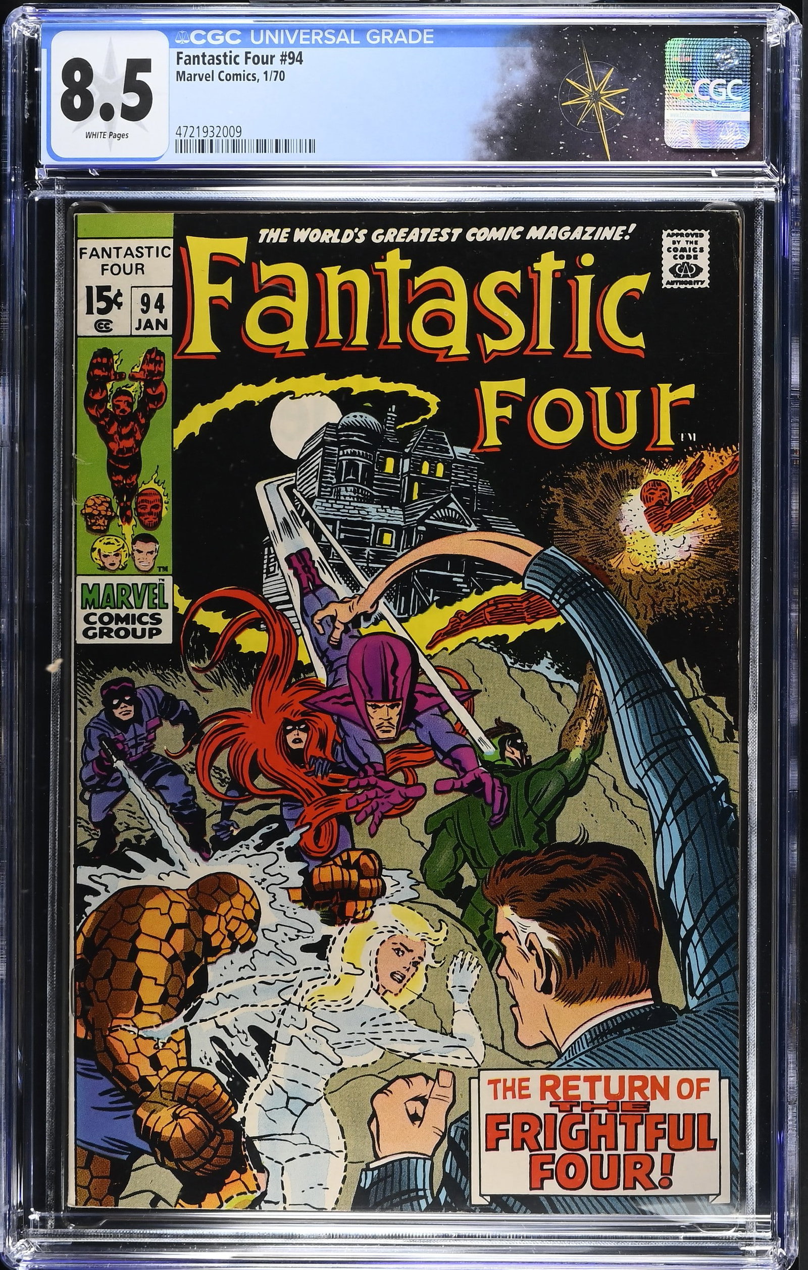Fantastic Four #94 CGC 8.5 1st Appearance of Agatha Harkness (Marvel Comics, 1970) White Pages (1 of 2)