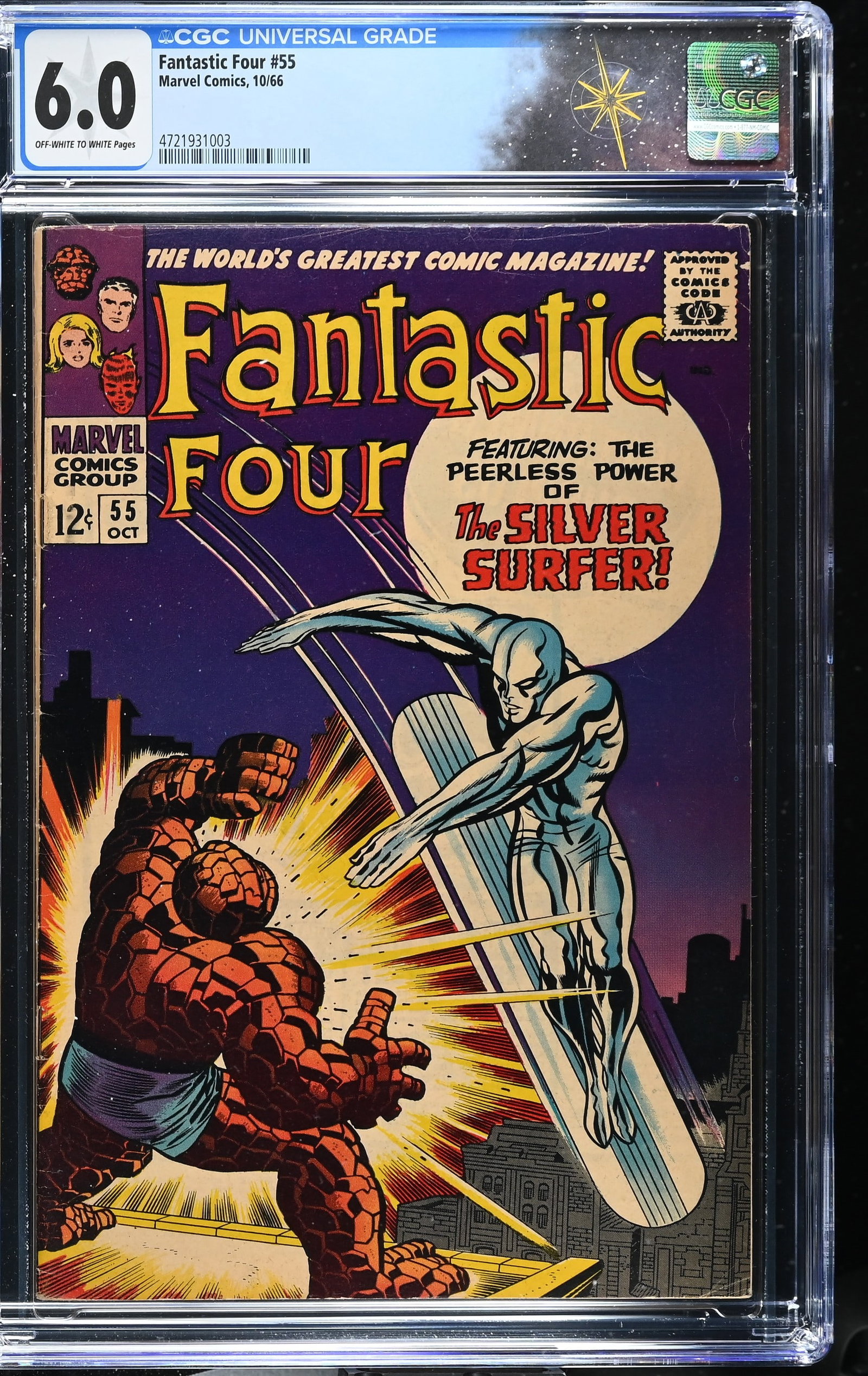 Fantastic Four #55 CGC 6.0 Iconic Silver Surfer & Thing Jack Kirby Cover (Marvel Comics, 1966) (1 of 2)