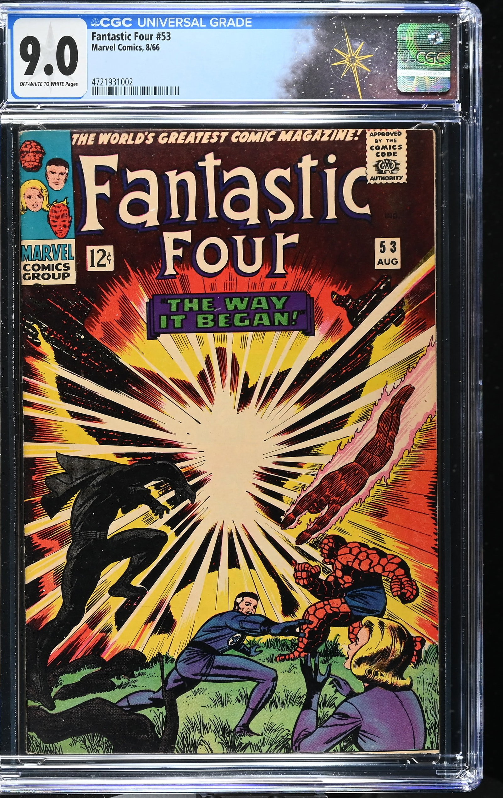 Fantastic Four #53 CGC 9.0 1st Appearance of Klaw & 2nd Black Panther (Marvel Comics, 1966) (1 of 2)