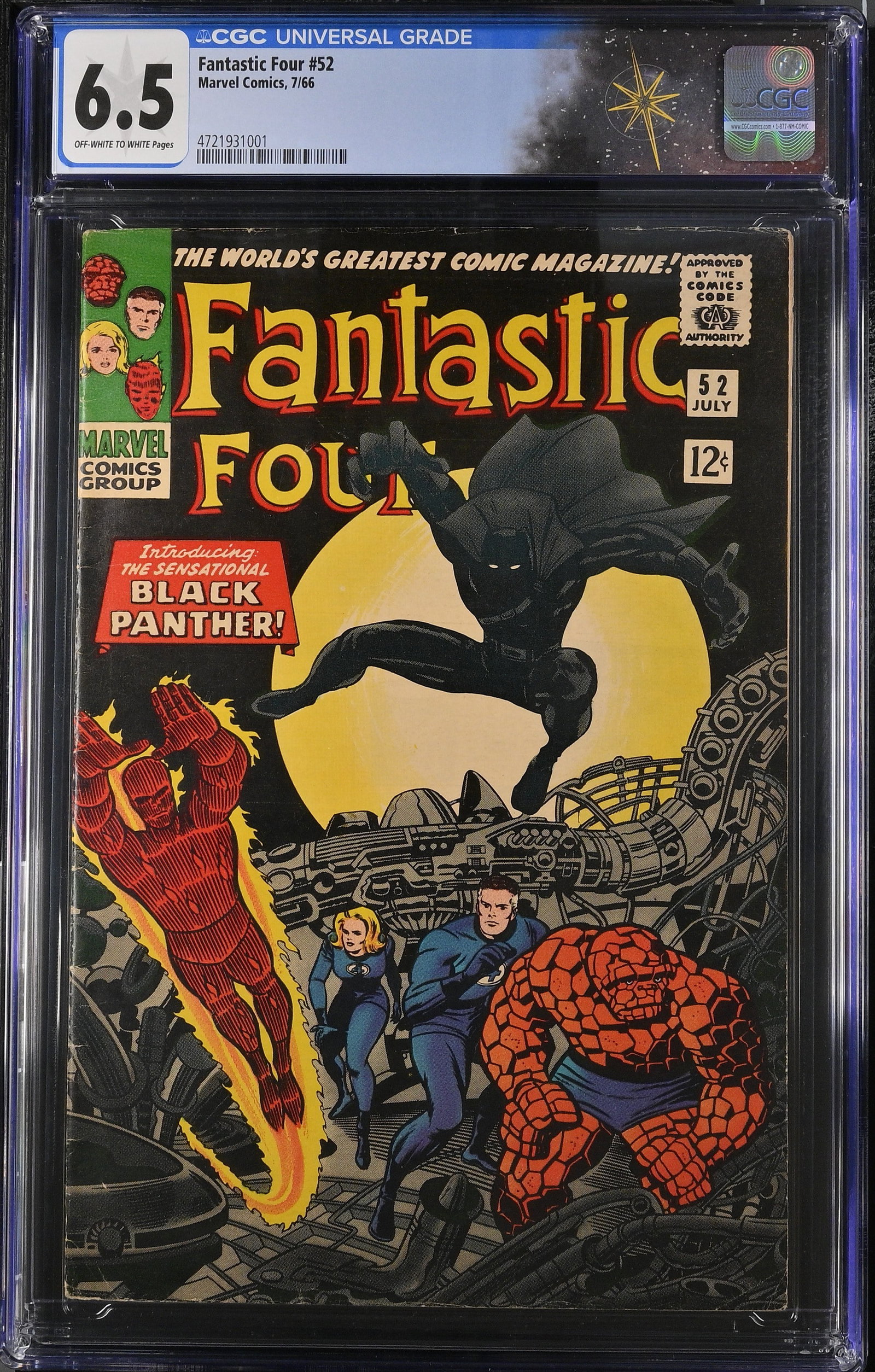 Fantastic Four #52 CGC 6.5 1st Appearance of Black Panther (T'Challa) (Marvel Comics, 1966) (1 of 2)