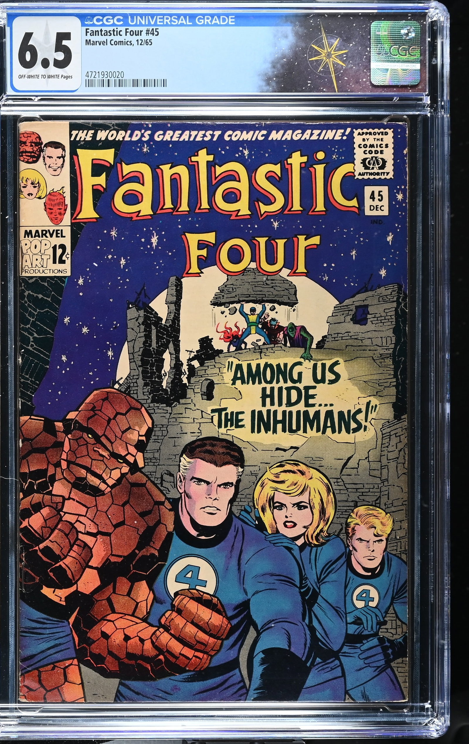 Fantastic Four #45 CGC 6.5 1st Appearance of Lockjaw & The Inhumans (Marvel Comics, 1965) Off-White (1 of 2)