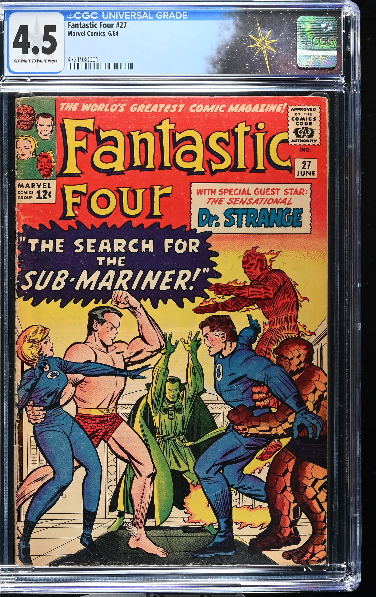 Fantastic Four #27 CGC 4.5 1st Doctor Strange Crossover & Full Cover (Marvel Comics, 1964) Off-White (1 of 2)
