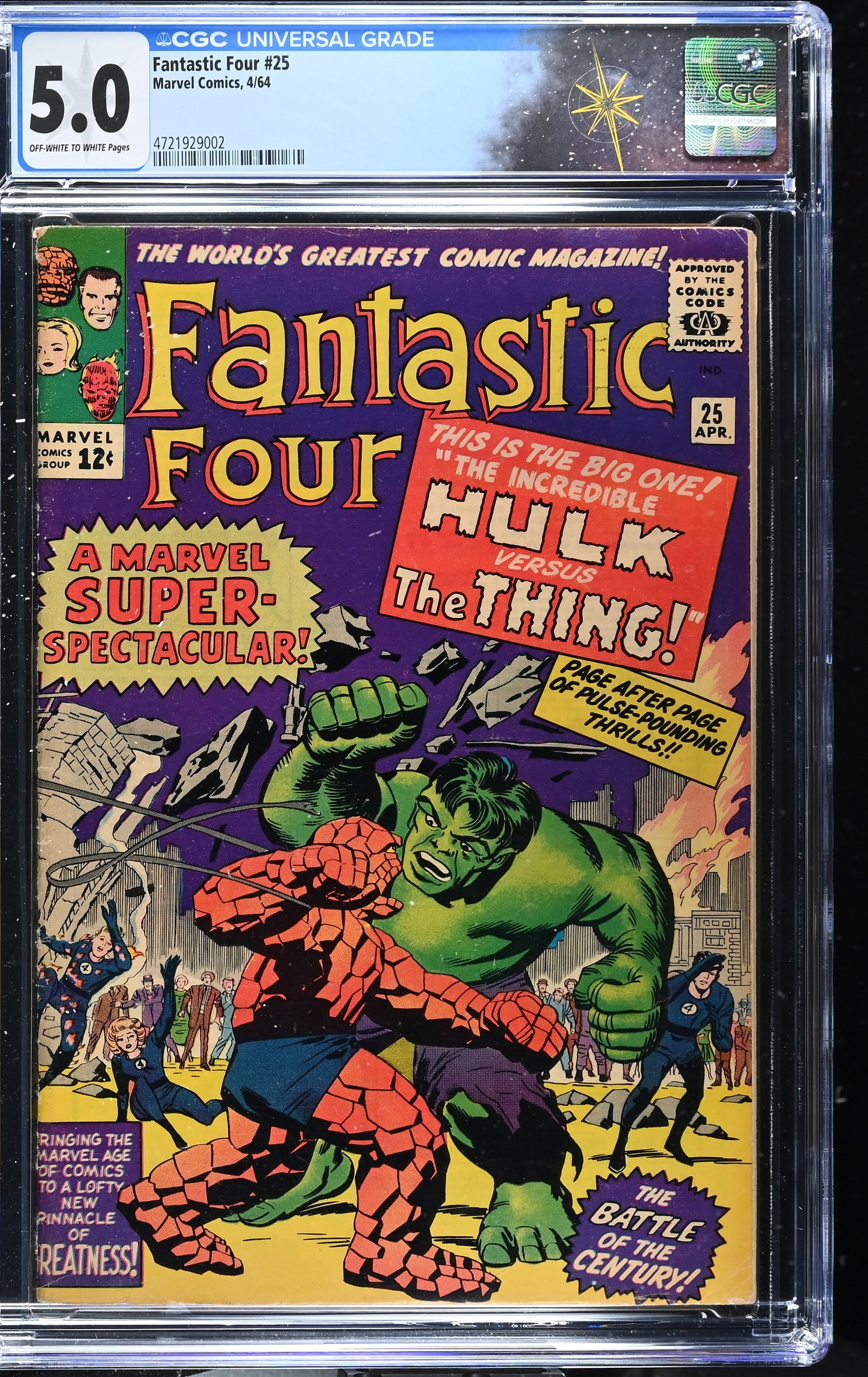 Fantastic Four #25 CGC 5.0 2nd Silver Age Appearance of Captain America (Marvel Comics, 1964) (1 of 2)