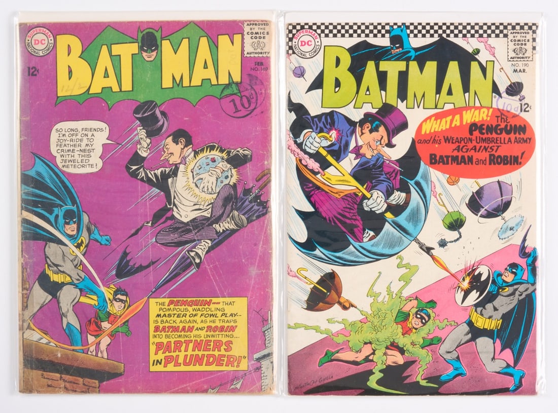 Batman #169 & #190 2nd Appearance of The Penguin & Iconic Cover (DC Comics, 1965-67) (1 of 1)