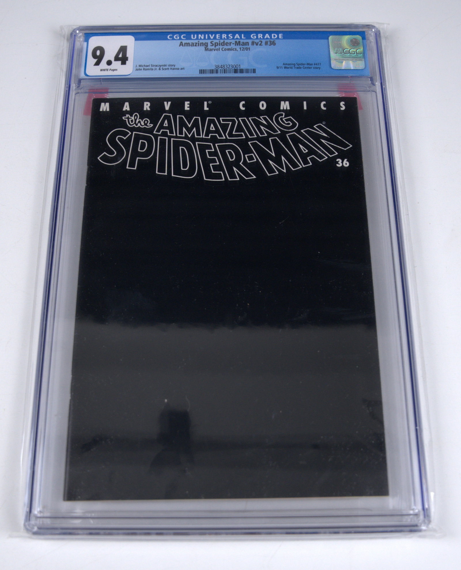 Amazing Spider-Man Vol 2 #36 CGC 9.4 Black Cover September 11th Tragedy (Marvel Comics, 2001) White (1 of 3)