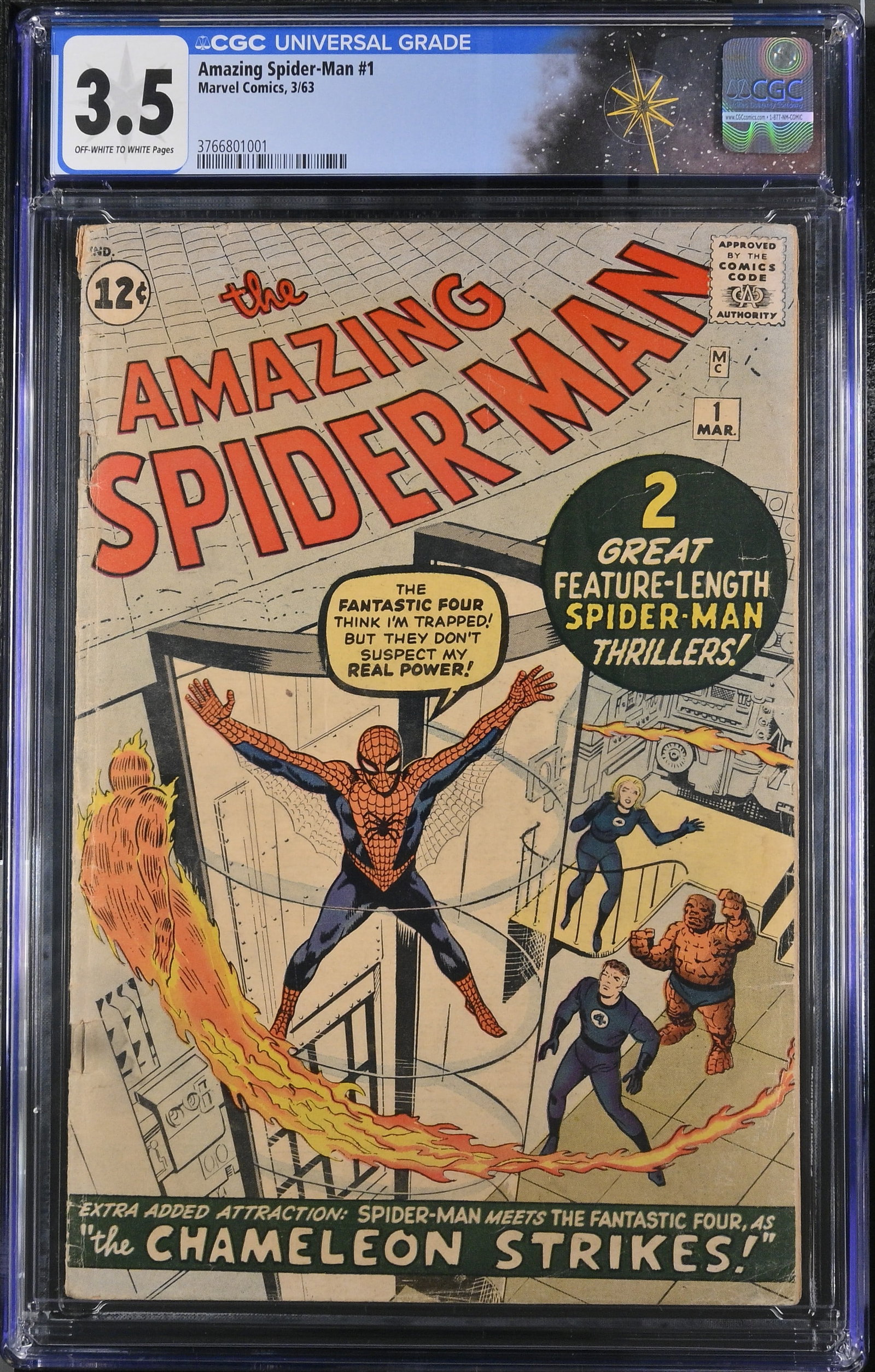 Amazing Spider-Man #1 CGC 3.5 2nd Appearance of Spider-Man & 1st Solo Series (Marvel Comics, 1963) (1 of 2)