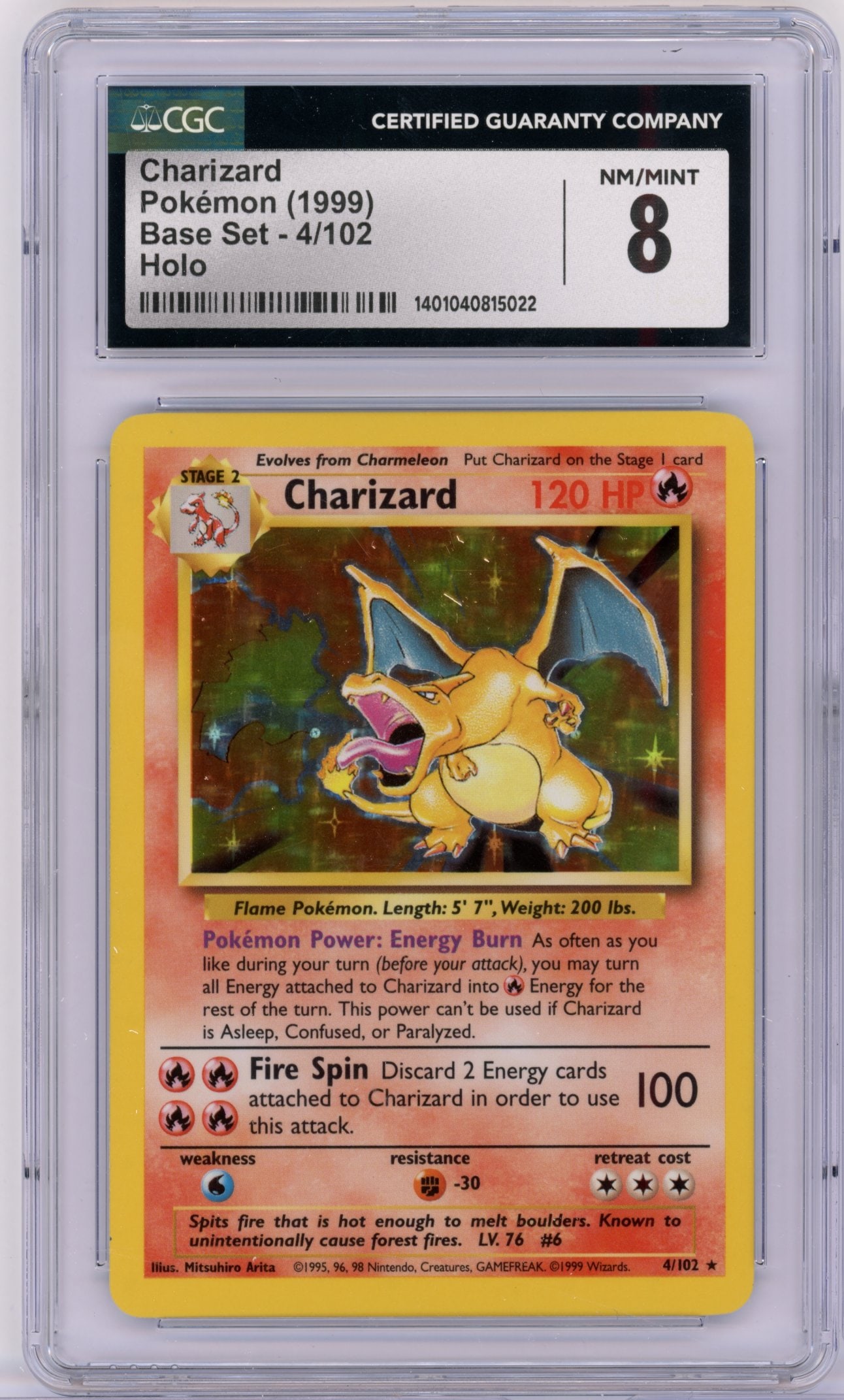 CGC 8 Charizard #4 Holo Base Set (1 of 2)