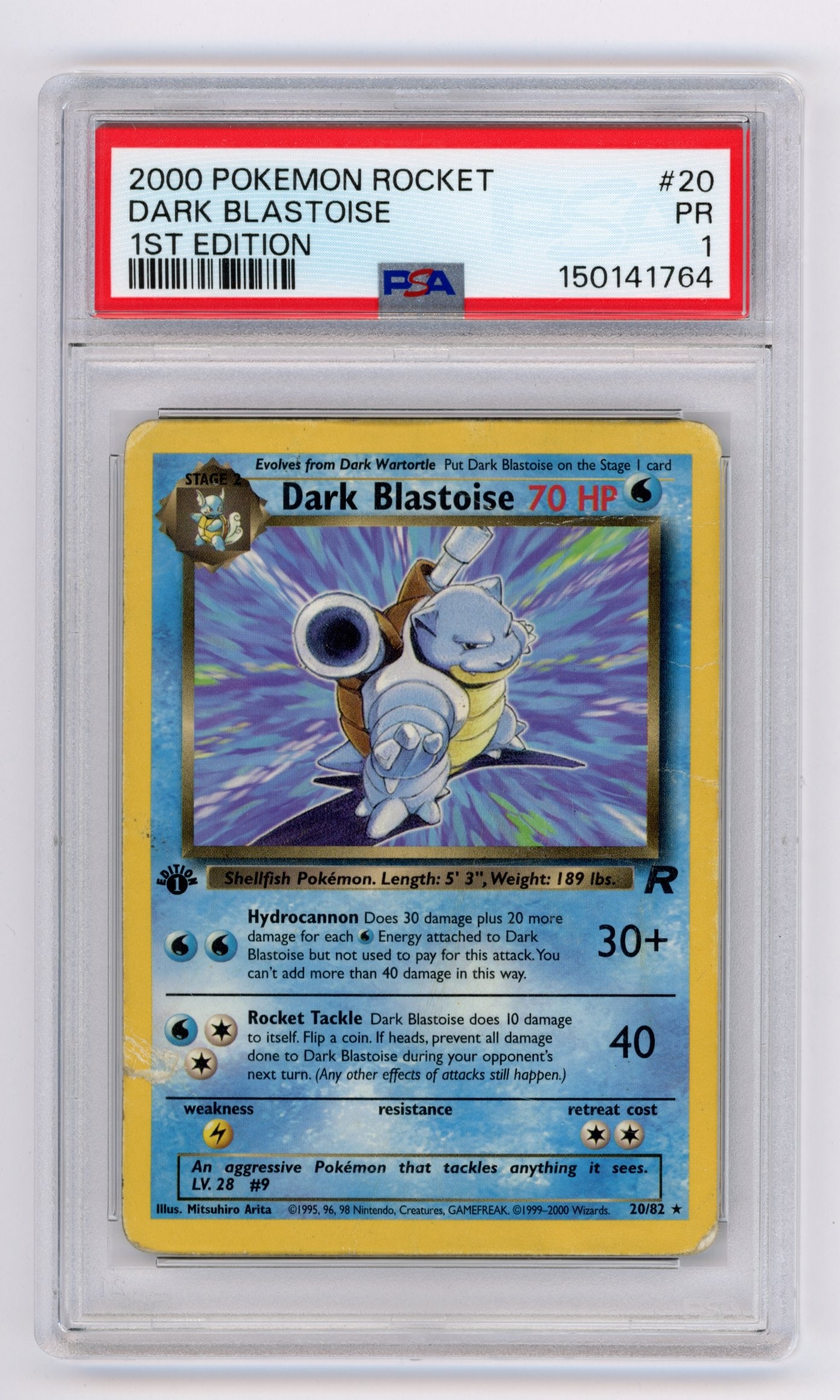 PSA 1 Dark Blastoise #20 1st Edition Team Rocket (1 of 2)