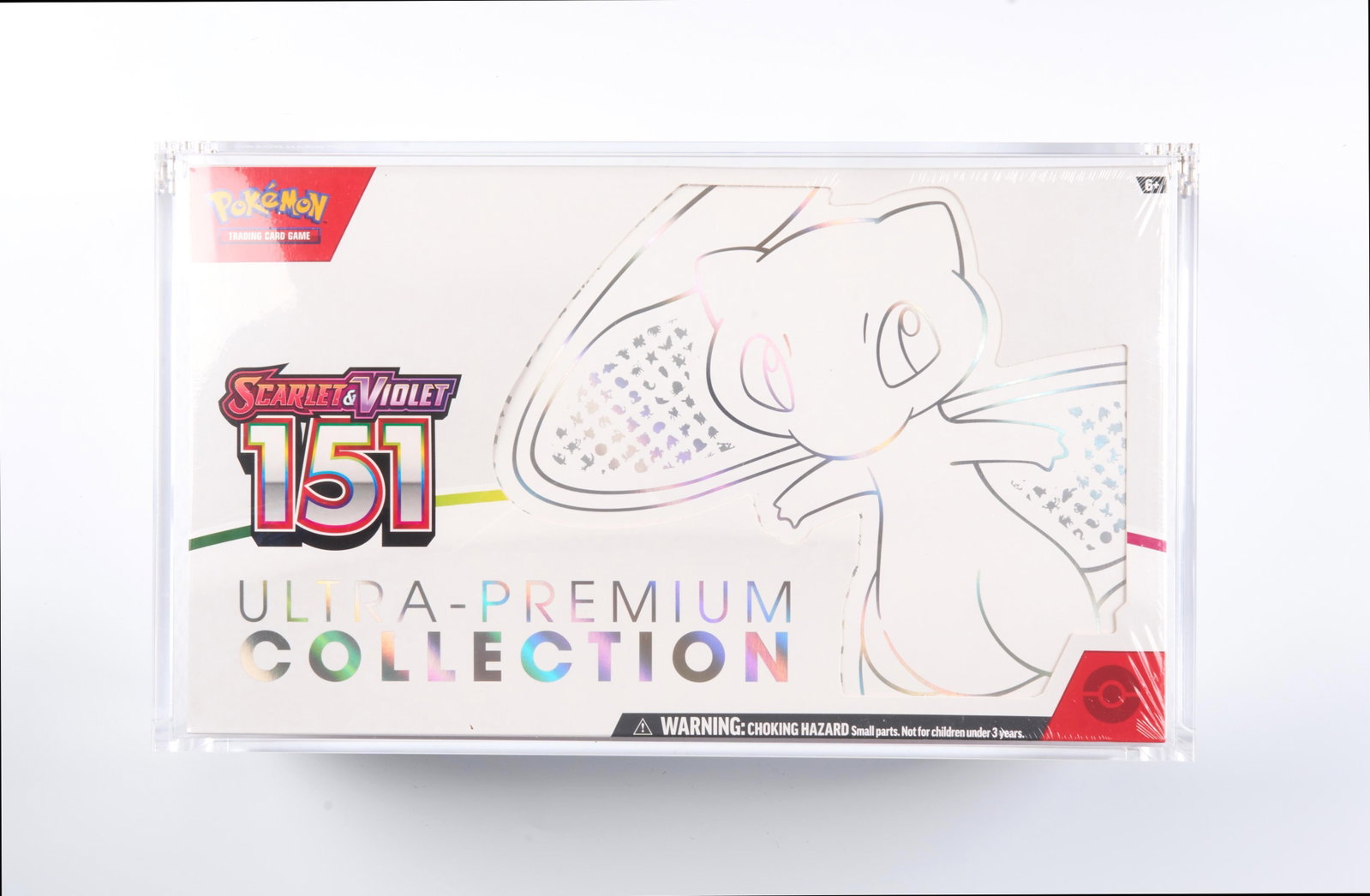 Pokemon 151 Ultra Premium Collection Scarlet & Violet - Factory Sealed with Acrylic Case: The Ultra Premium Collection (UPC) from Scarlet & Violet 151, factory sealed. This item is in excellent condition, with all original seals in tact. This is the crowning sealed product from one of the 
