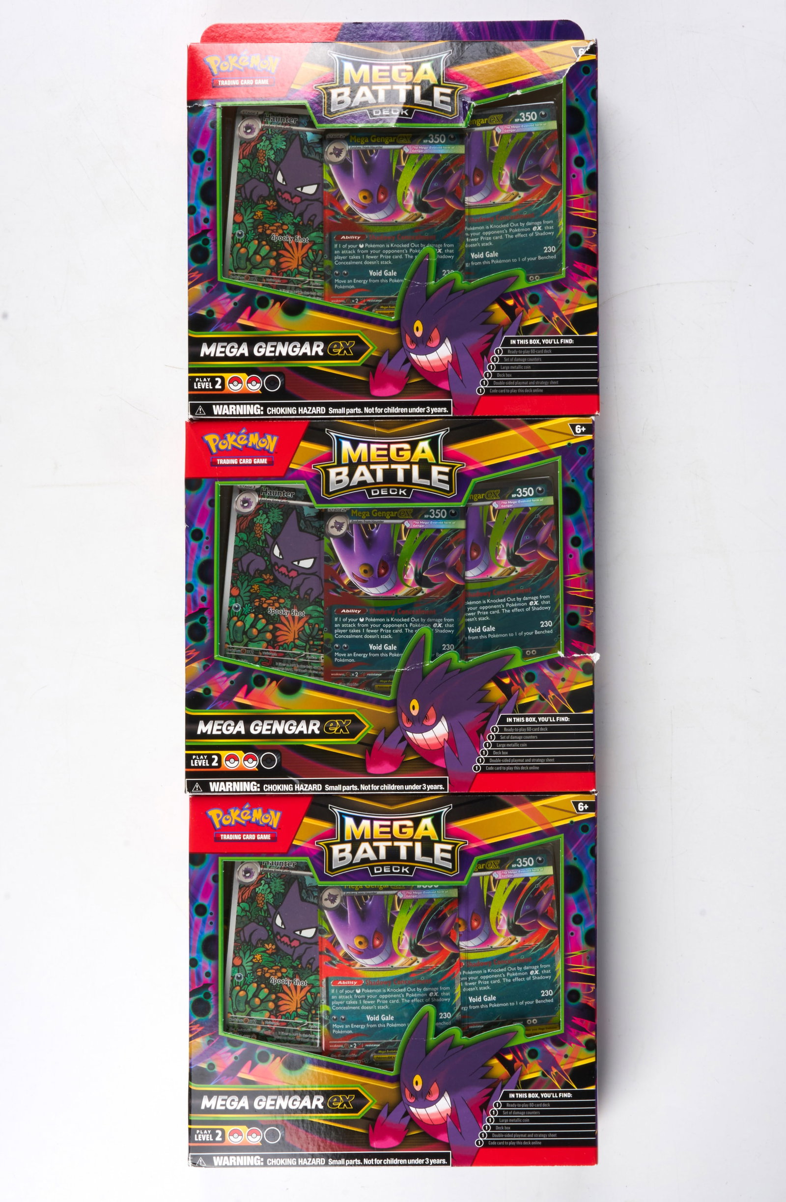Pokemon TCG Mega Gengar Battle Deck - Sealed X3 Units: This lot features three factory sealed Mega Battle Decks that feature Mega Gengar. The product comes with a 60 preconstructed deck made ready for playing the Pokemon TCG. The real draw of this item is