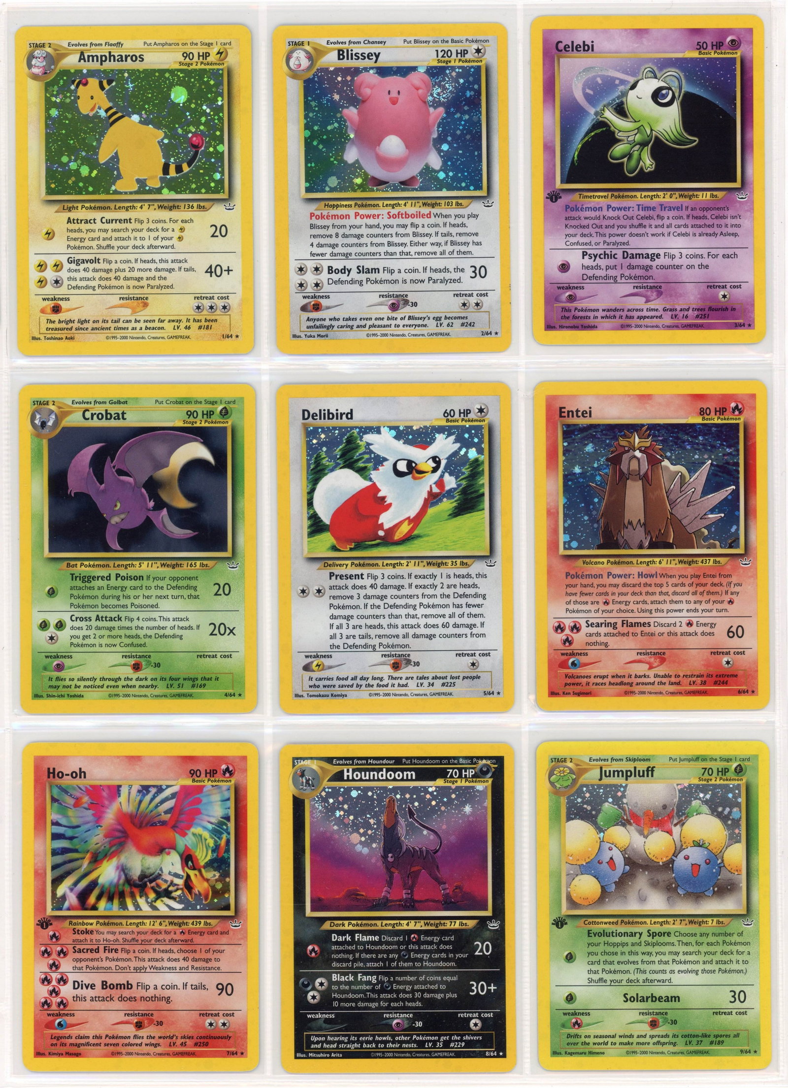 Neo Revelation 1st Edition/Unlimited x13 Holo Collection. -Avg. Condition NM: A collection of x13 holos from the 1st Edition and Unlimited printings of the Neo Revelation set, the third main expansion of cards from the Neo Series released September 21, 2001. The average conditi