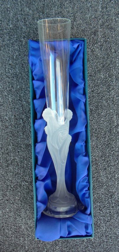 Original Crystal Erte: Artist: Erte Title: Majestique Medium: Original crystal champagne flute Size: 12" high Edition: From a limited edition Signature: Marked Erte - France on bottom COA provided. Guaranteed authentic.