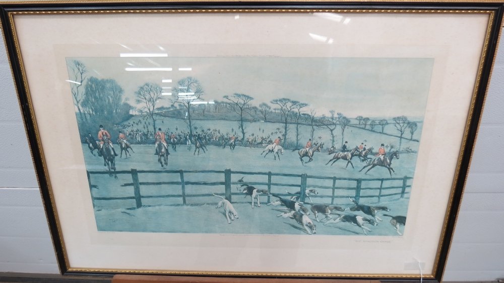 Cecil Aldin, Whaddon Chase, lithograph,: Cecil Aldin, Whaddon Chase, lithograph, 39 x 61cm