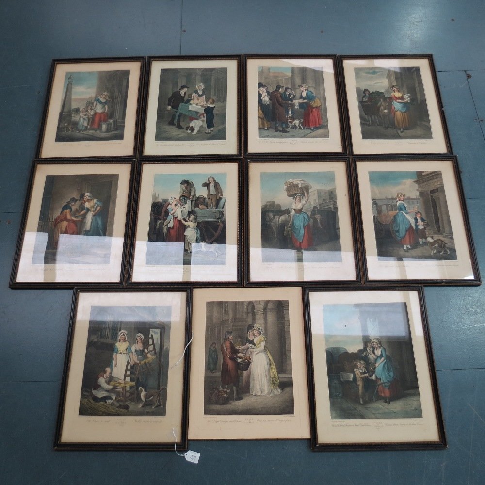 After Francis Wheatley RA, ''Sweet China Oranges'' from: After Francis Wheatley RA, ''Sweet China Oranges'' from the 'Cries of London' series, all eleven framed bar one. 42x30cm