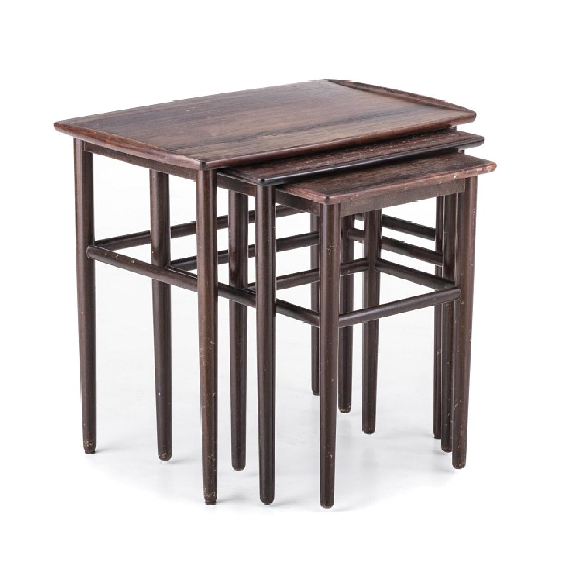 ARNE VODDER (1926-2009) - Set of three modernist: Denmark, rosewood, c.1960. Dim.: from 48x33,5x27 cm to 53x55,5x38,5 cm.