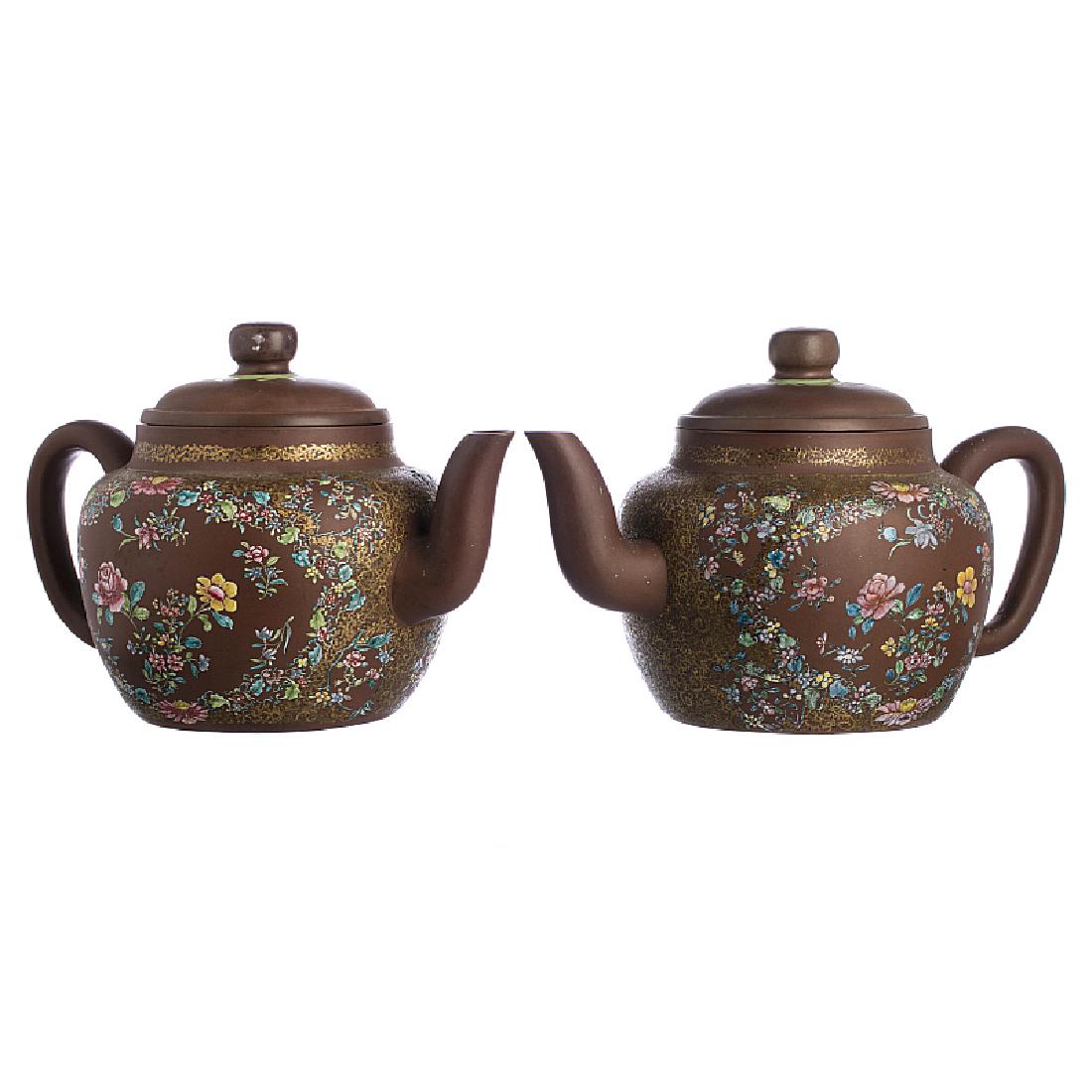 Chinese Yixing Ceramic Large Pair of Teapots, 18thC (1 of 1)