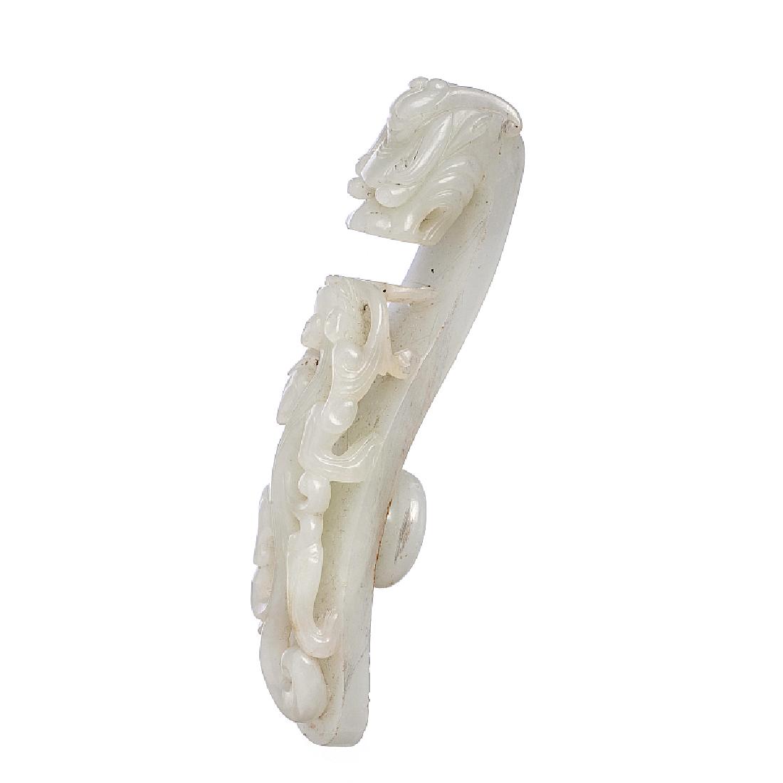 Chinese dragon belt bucket in jade. 19thC (1 of 1)