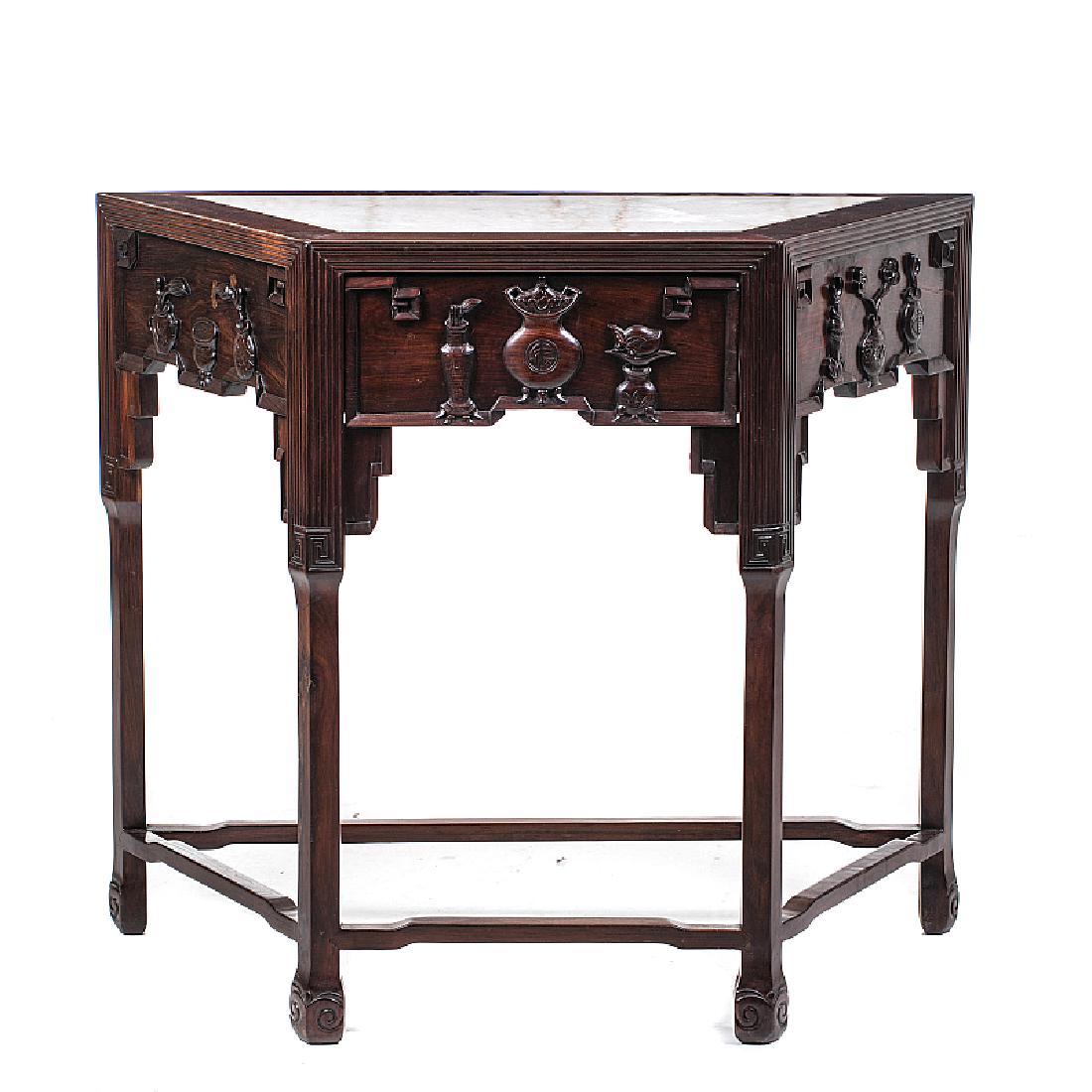 Hongmu and marble table, Minguo (1 of 1)