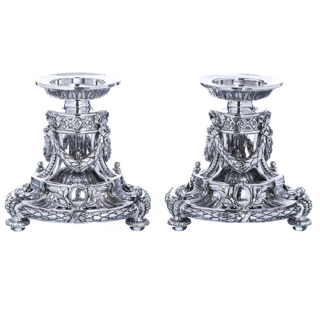 Pair of candlesticks in French silver (1 of 1)