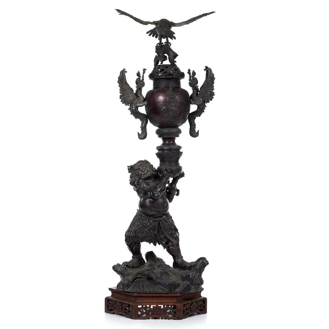 Large figurative bronze incense burner, Meiji (1 of 1)