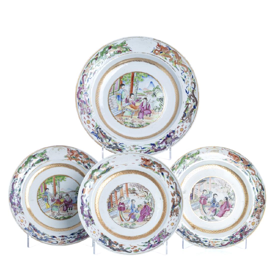 Three small plates and soup plate 'mandarin' in Chinese (1 of 1)