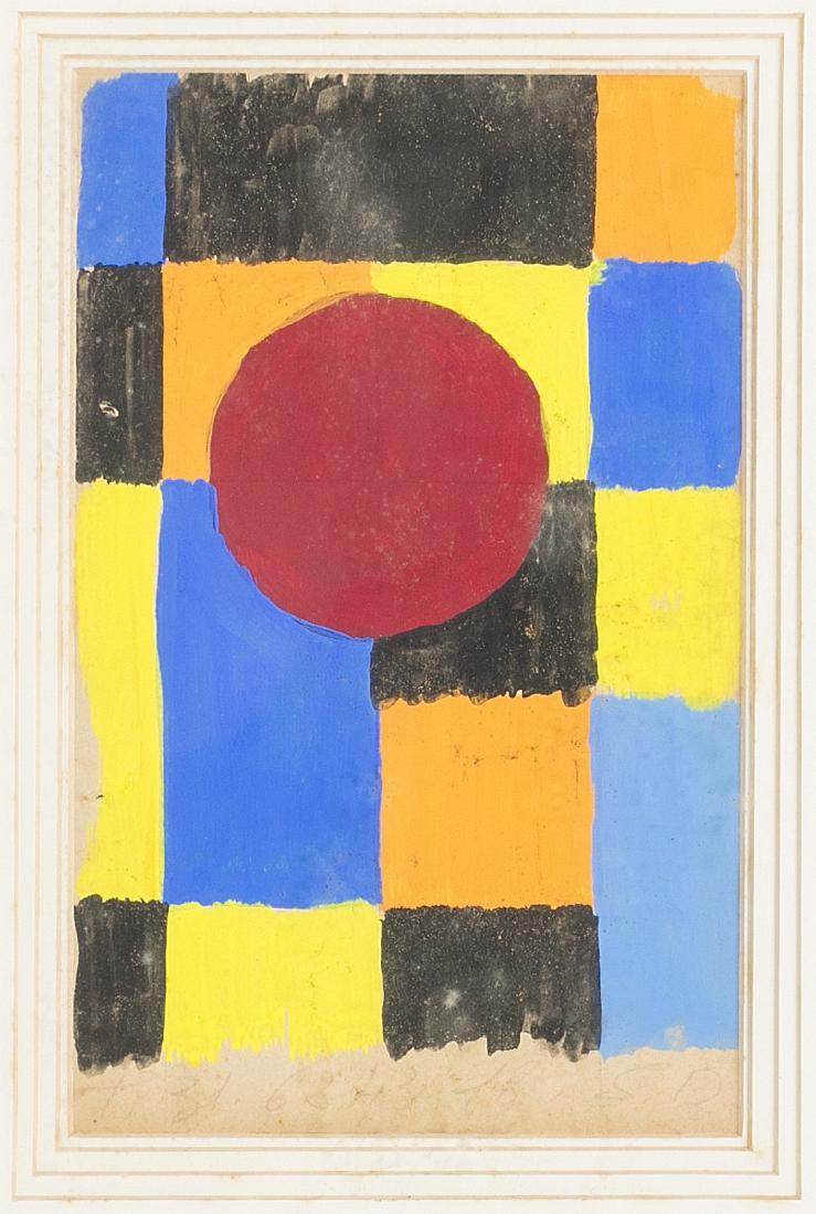 SONIA DELAUNAY (1885-1979) - 'Project fabric': Gouache on paper, signed, c.1937. Authenticated on the back by the son of the Artist, Charles Delaunay. Dimension:23x15cm.