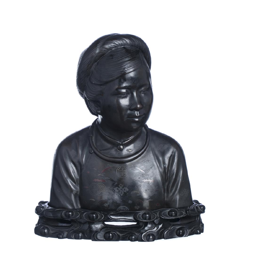 Bust of girl in bronze, China (1 of 1)