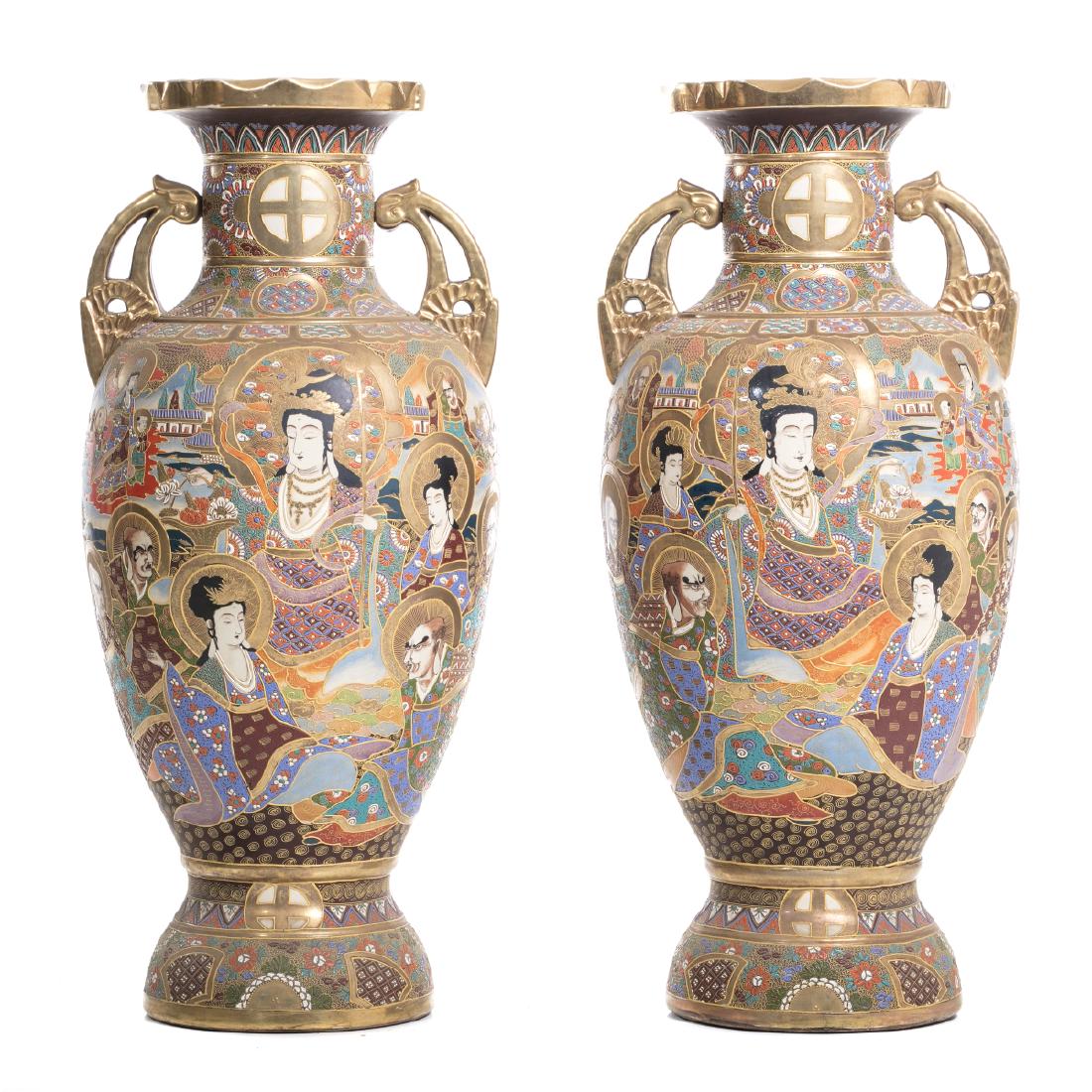 Pair of ceramic vases from Satsuma (1 of 1)