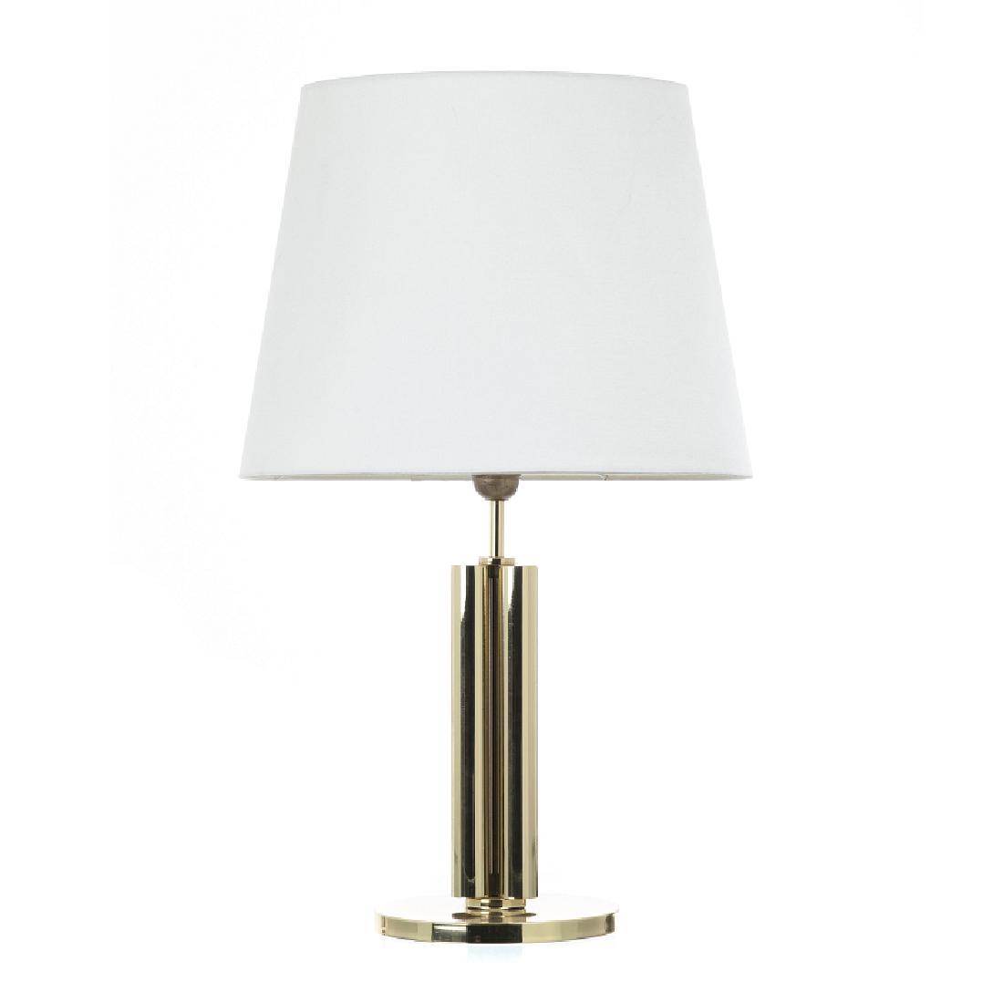 Table lamp: Table lamp Northern Europe, c.1960 / 70, golden brass decoration of coupled columns. Signs of use. Electrified. Dim .: 66cm.