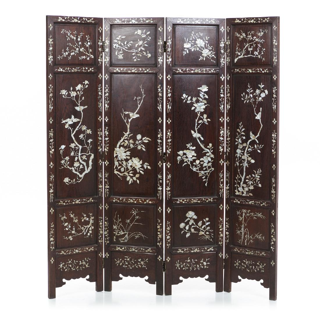 Inlaid Floor screen hongmu and mother-of-pearl (1 of 1)