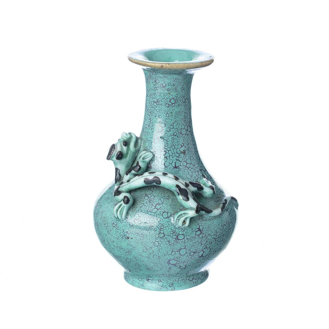 Chinese robin's egg vase with dragon, Guangxu (1 of 1)