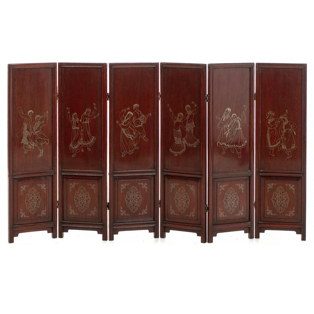 Chinese table screen with silver inlays, Minguo (1 of 1)