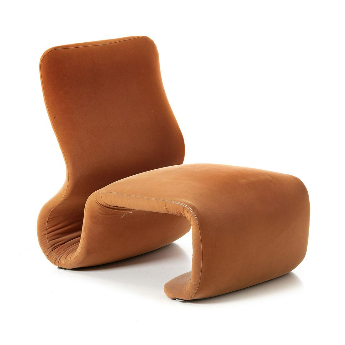 JAN EKSELIUS (b.1946) - 'Etcetera lounge chair': Sweden, c.1970, tubular steel structure with polyurethane foam and fabric upholstery. Dim .: 78x78x56cm.