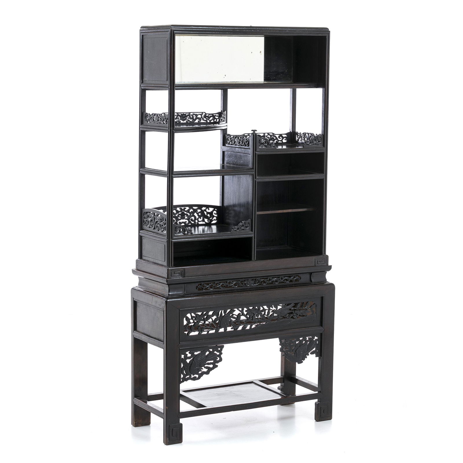 Two-module Chinese hongmu bookcase (1 of 1)