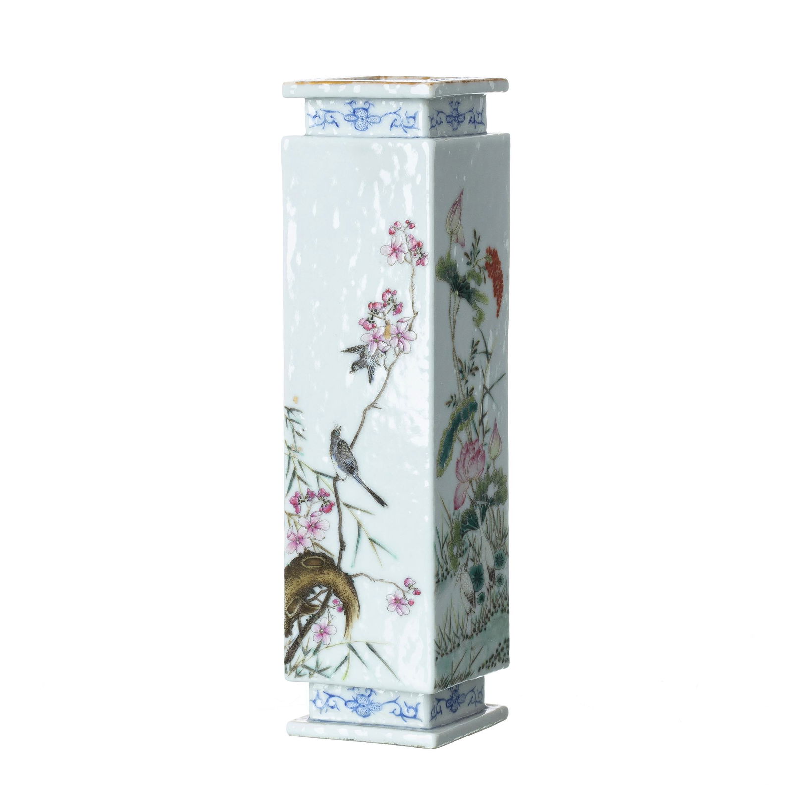 Chinese porcelain square vase, Minguo (1 of 1)