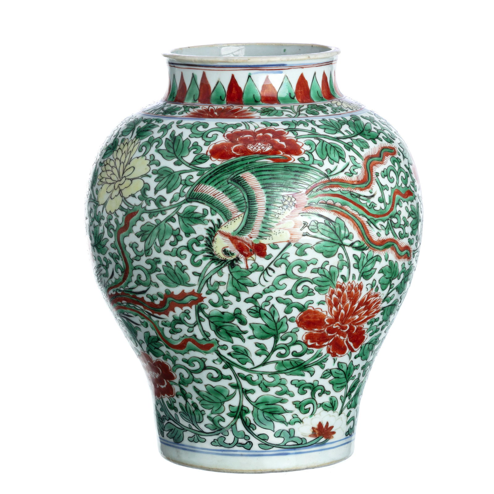 Chinese Porcelain Wucai 'phoenix' pot, Transitiona (1 of 1)
