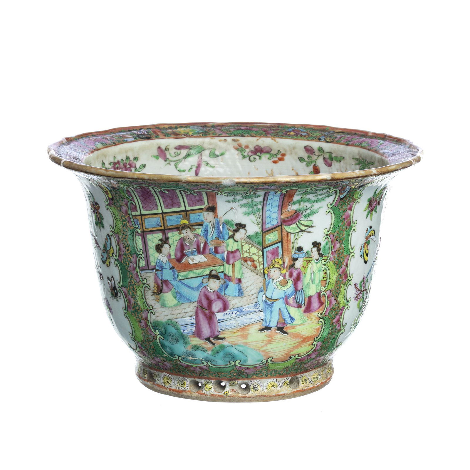 Chinese porcelain 'mandarin' flower vase (1 of 1)