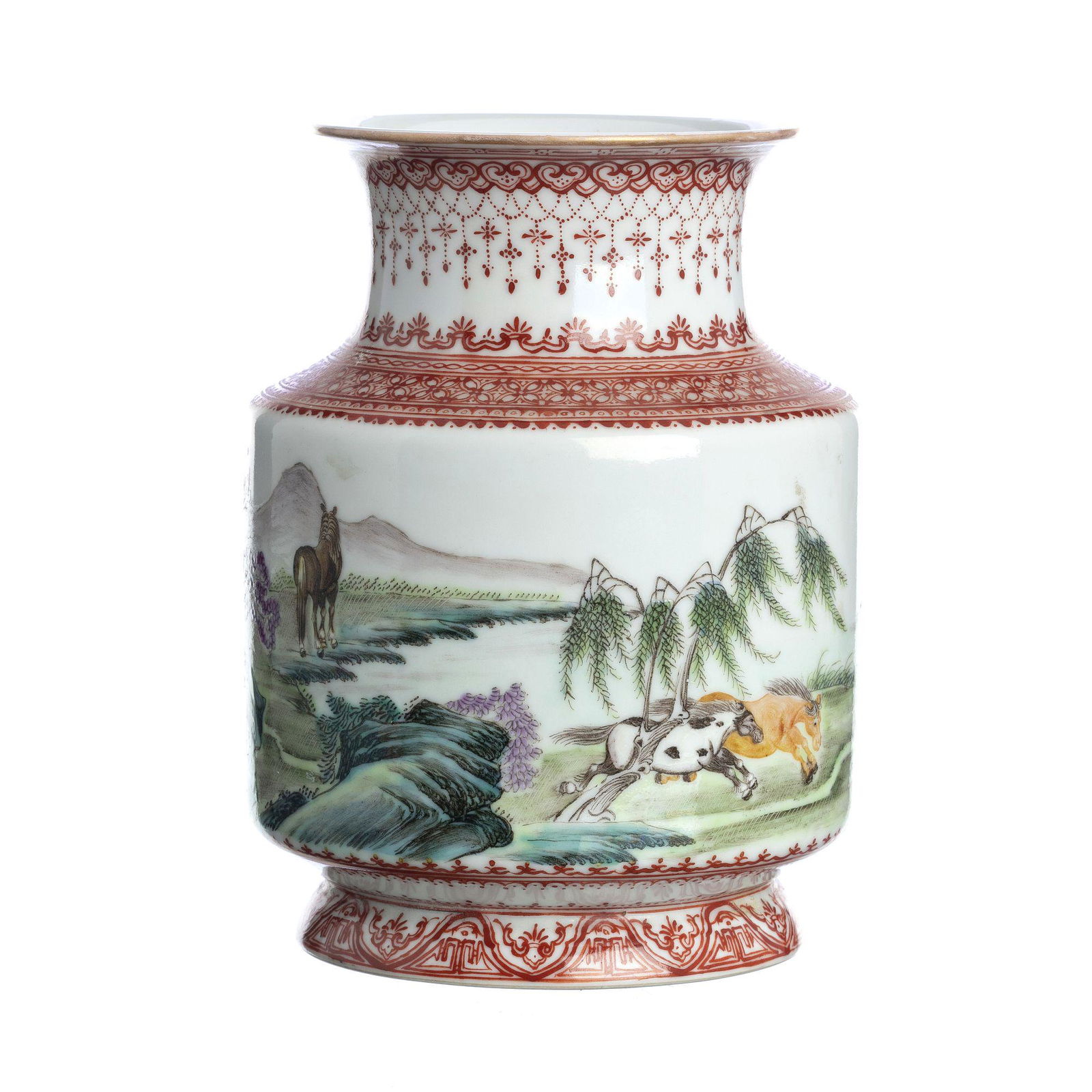 Chinese porcelain 'horses' vase, Republic (1 of 1)