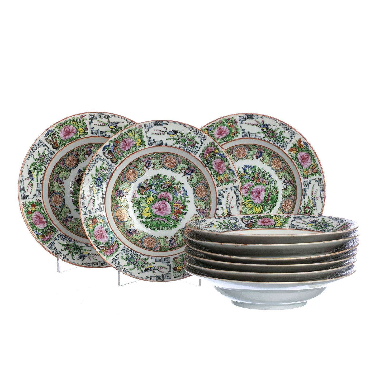 Nine deep Chinese porcelain plate, Minguo (1 of 1)