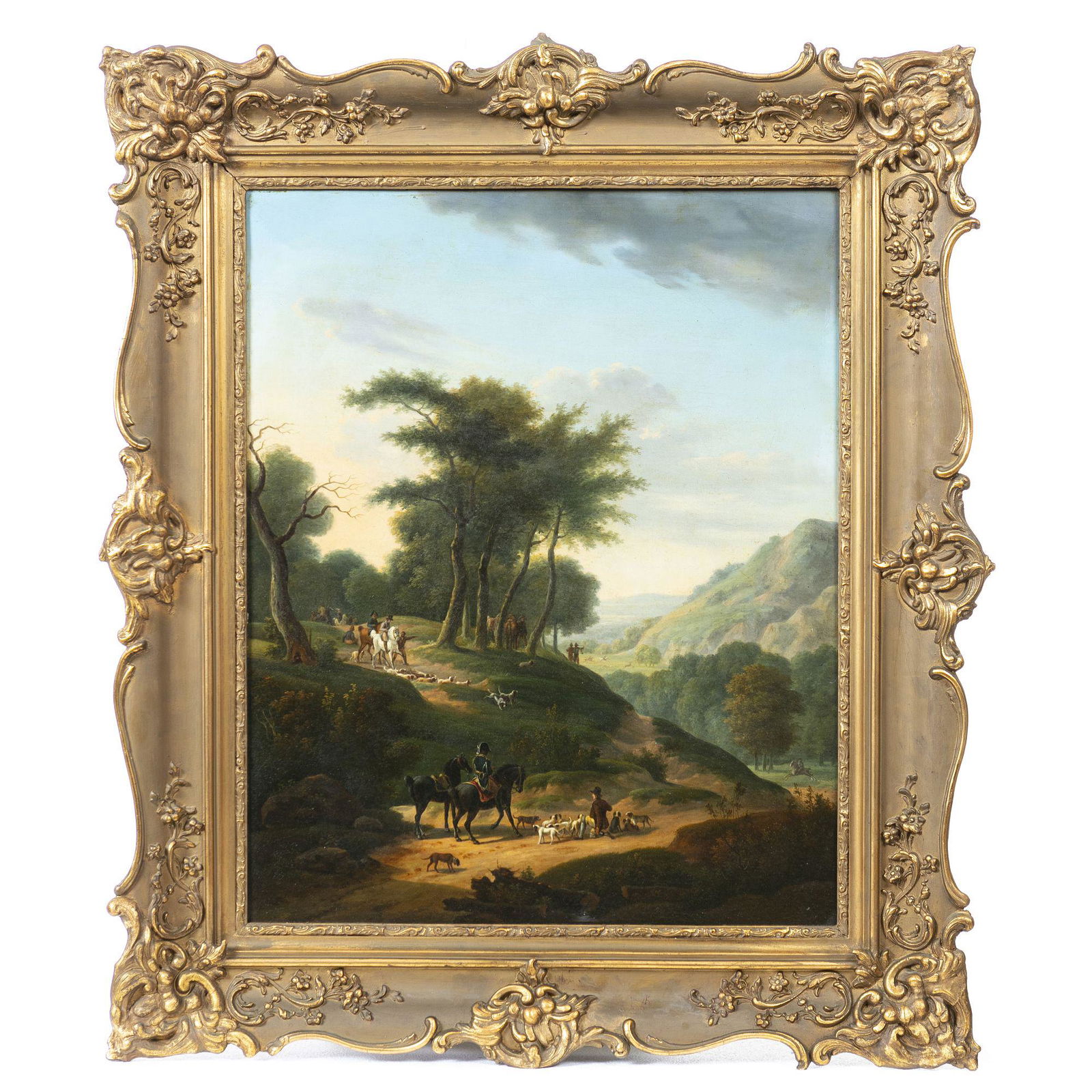 GERMAN SCHOOL, 19th Century - Hunting on horse and pack (1 of 1)