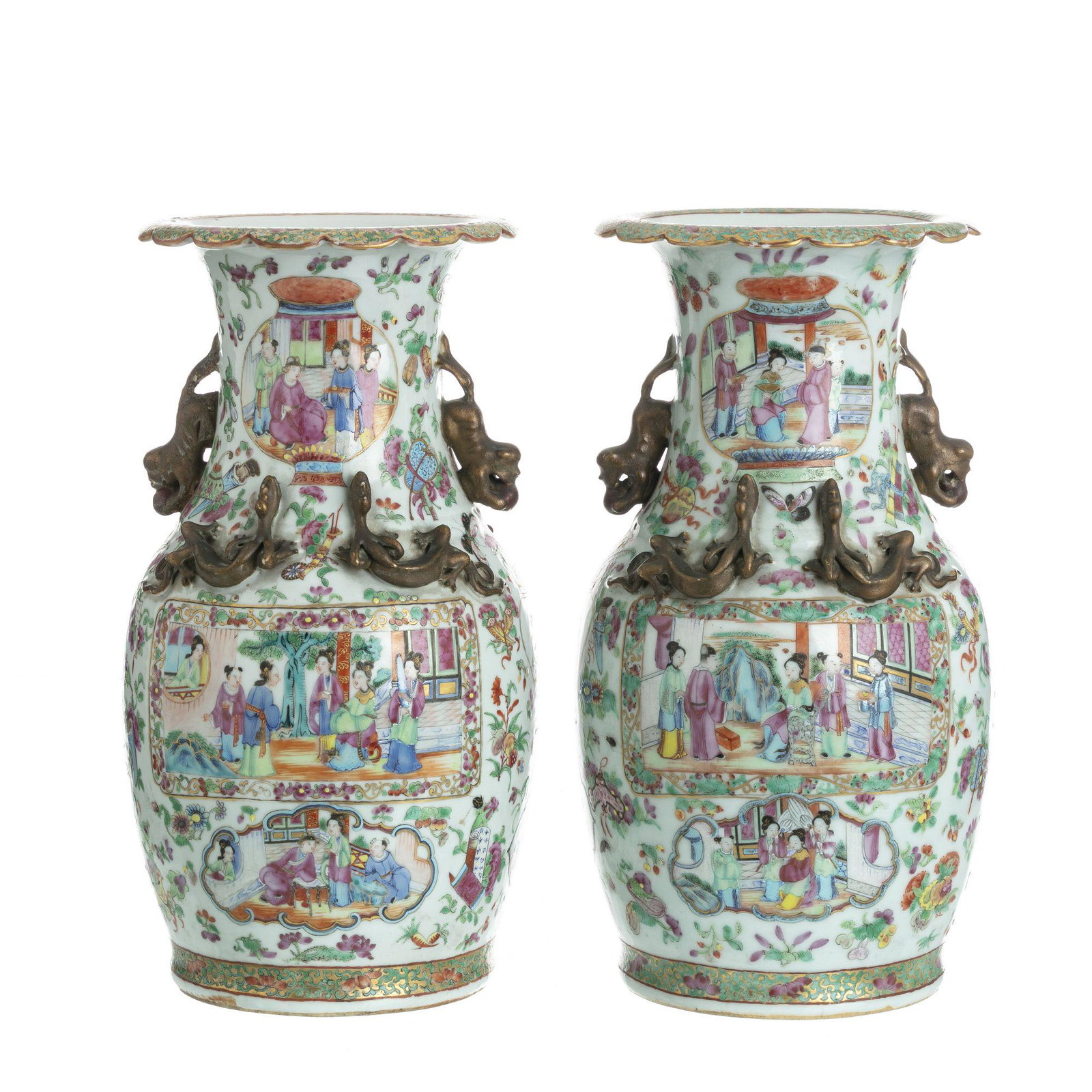 Pair of Chinese porcelain 'Mandarin' Vases from China, (1 of 1)