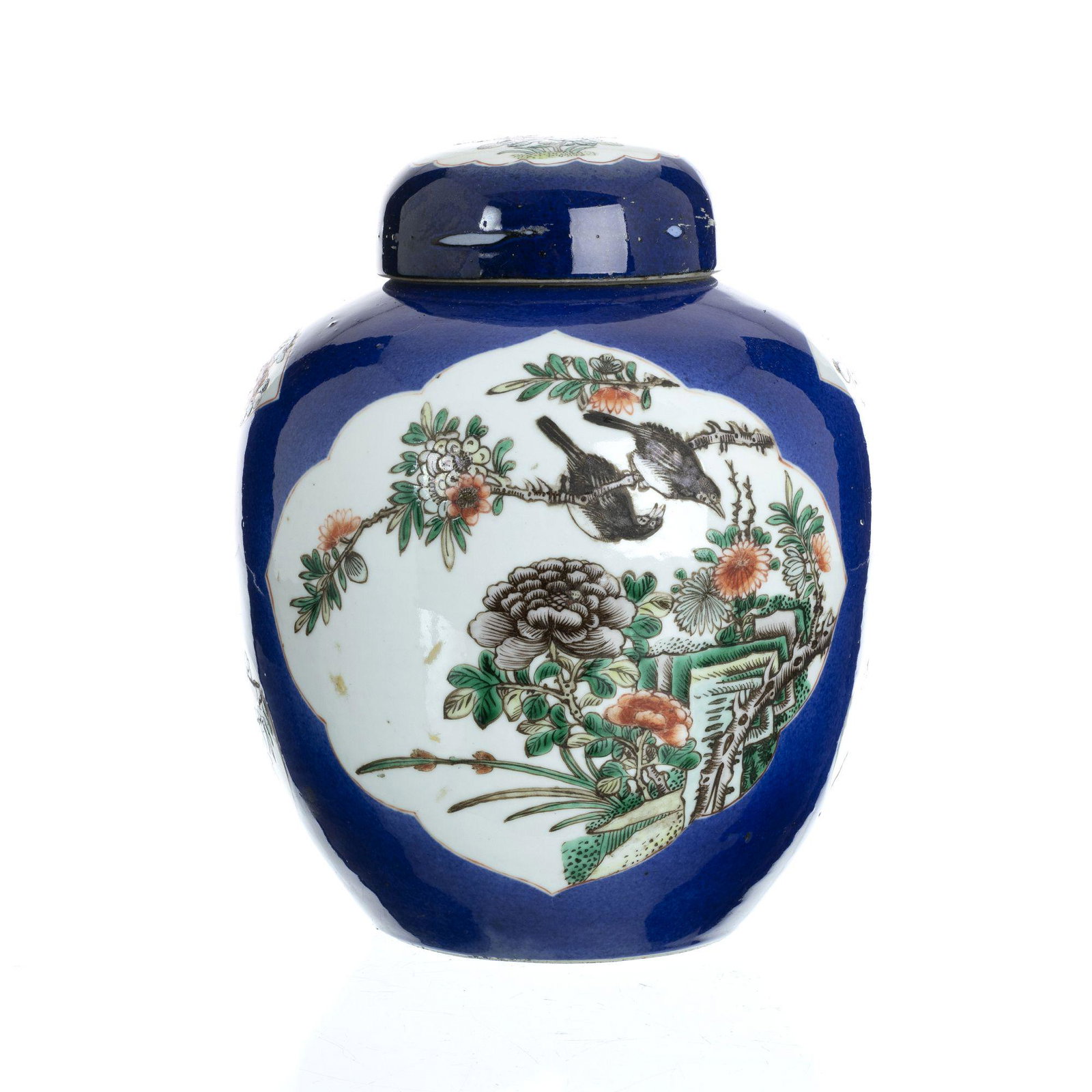 Chinese porcelain pot 'birds among flowers', Guangxu (1 of 1)