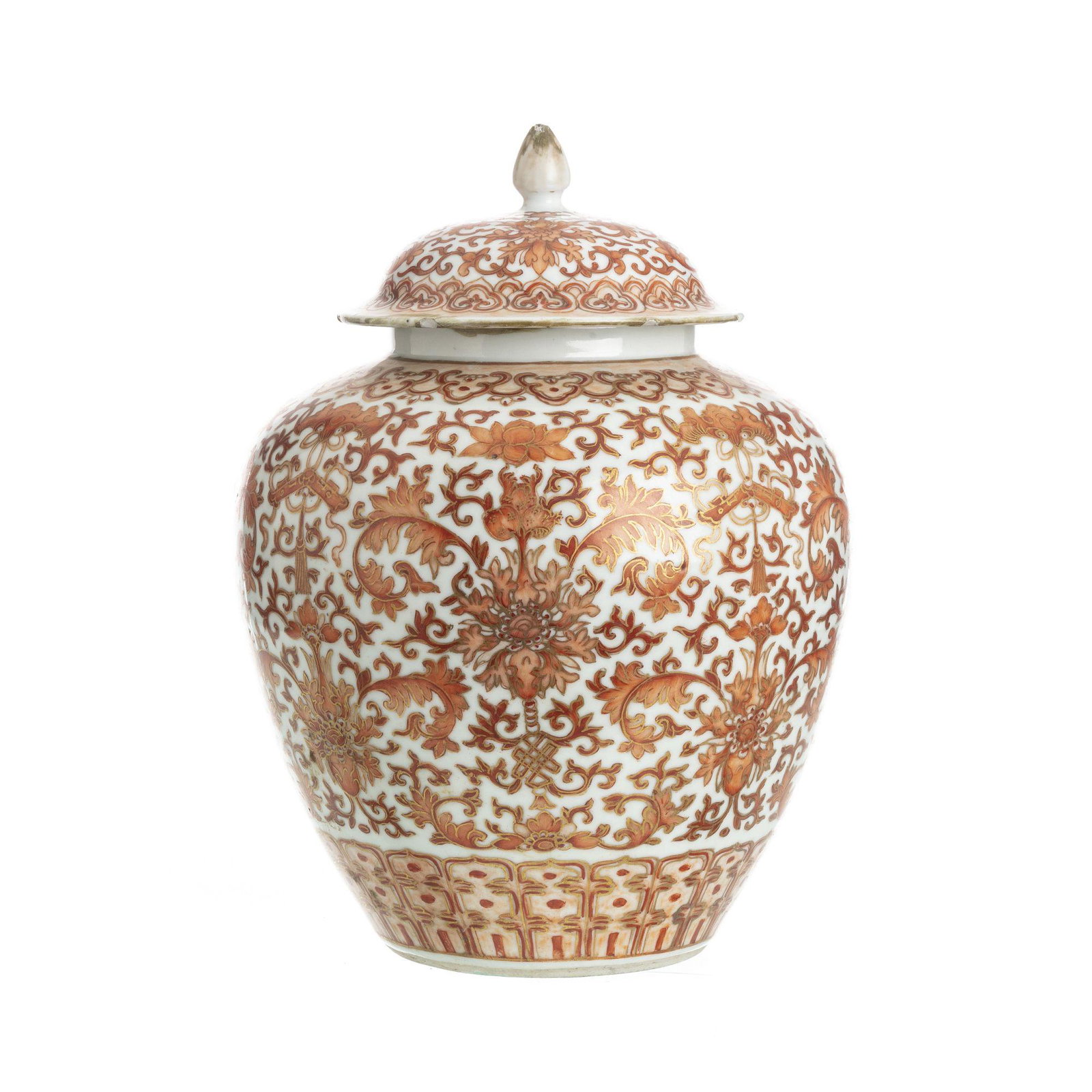 Chinese porcelain lotus pot and cover, Guangxu (1 of 1)